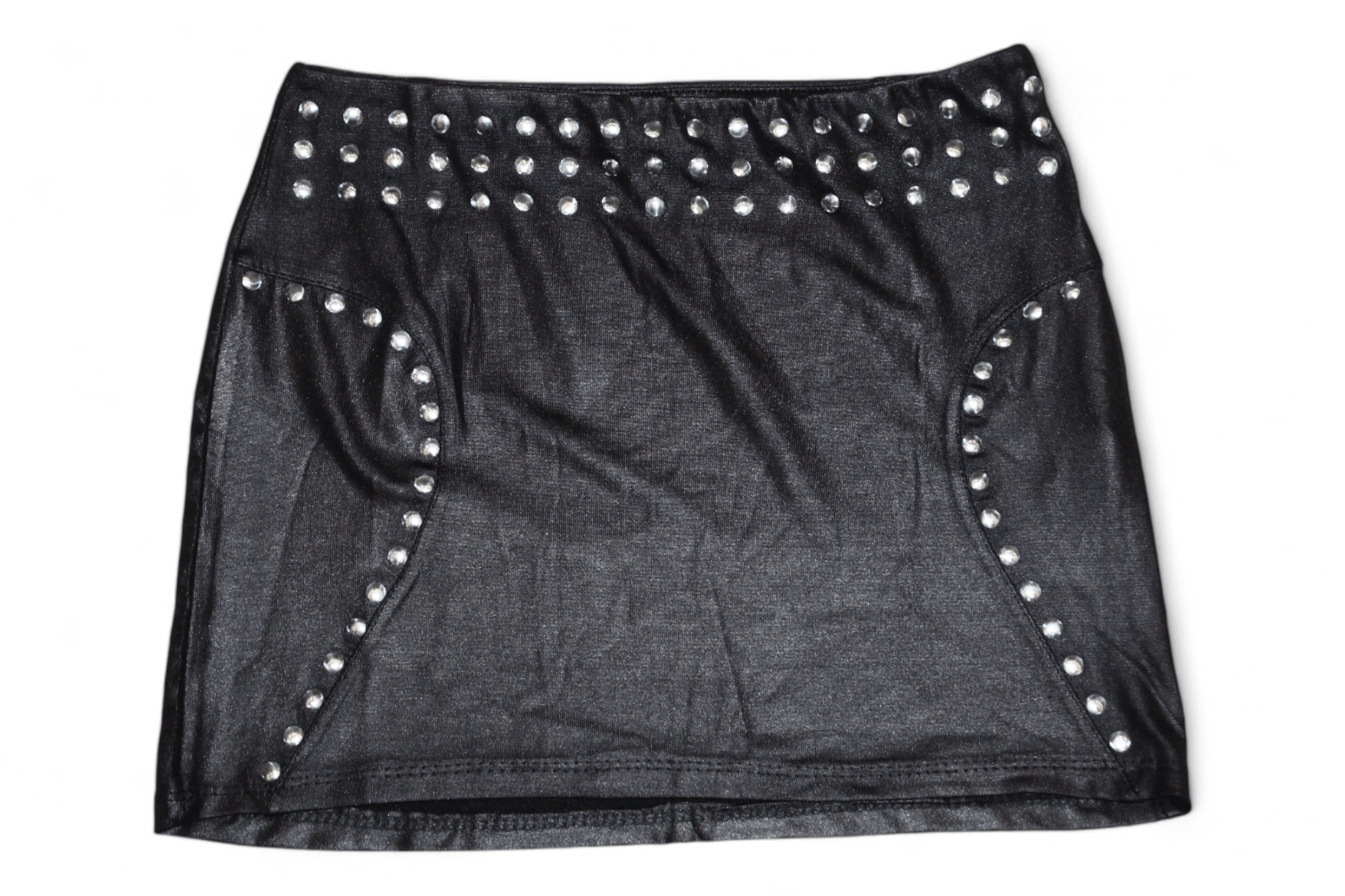 Beauty Beast VTG 90's Zebra Mode Design studded superstretch mini skirt Size 26" / US 2 / IT 38 - 6 Thumbnail
