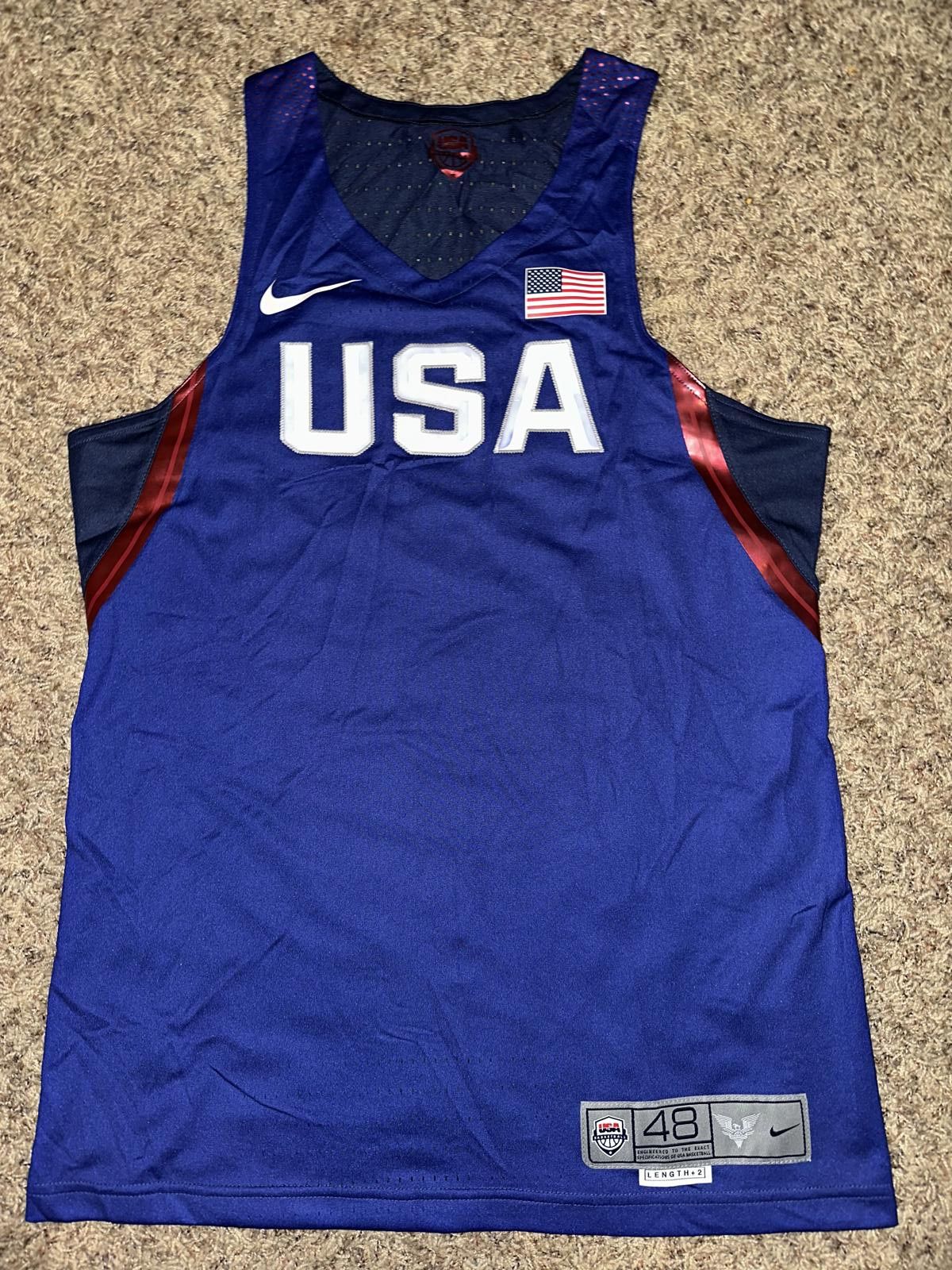 Nike Nike Men’s Elite 2016 Rio De Janeiro Olympic Team USA Game issue Jersey Size US XL / EU 56 / 4 - 1 Thumbnail