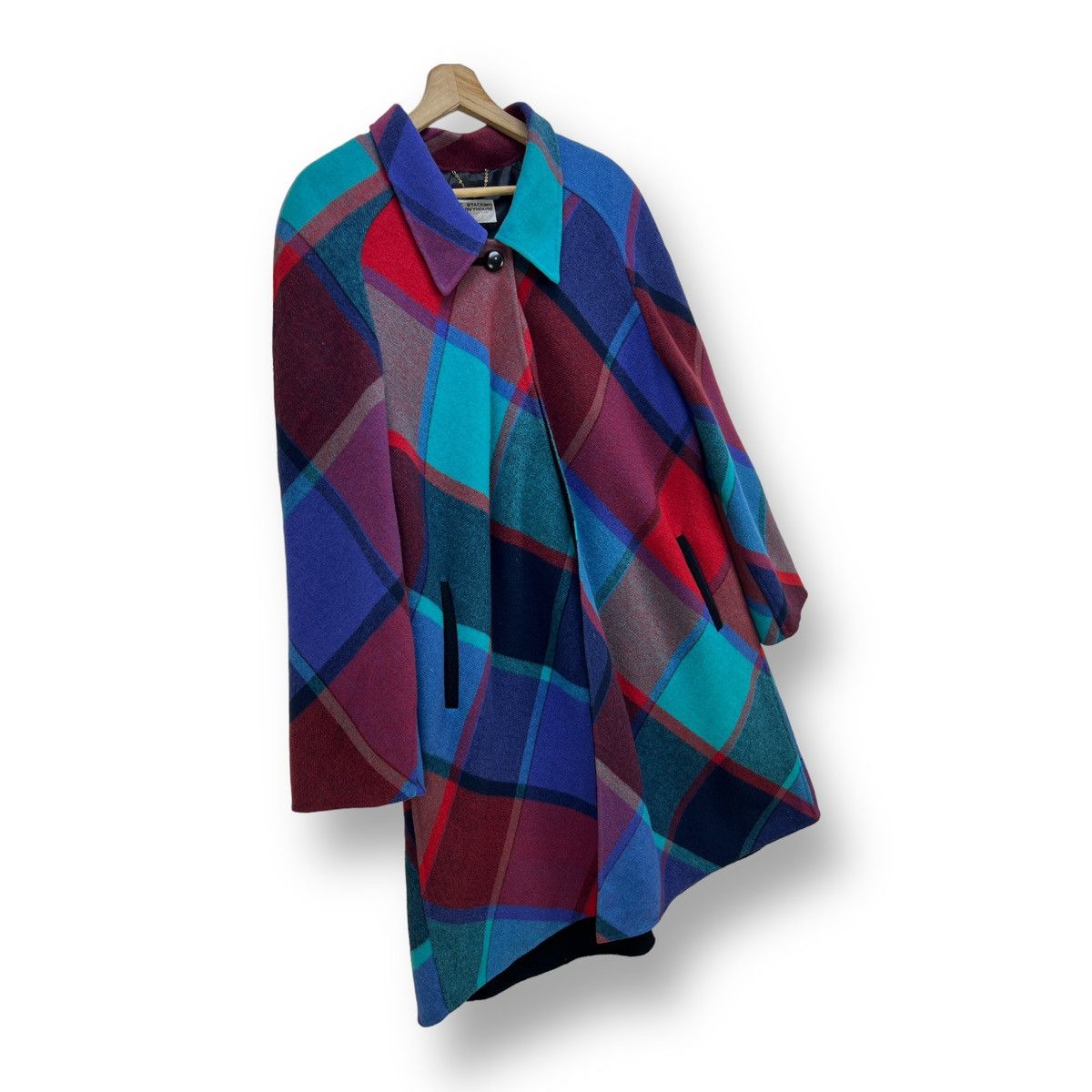 Beauty Beast × Japanese Brand × Vintage 🔥 VTG WOOL OPEN TARTAN COAT Size M / US 6-8 / IT 42-44 - 3 Thumbnail