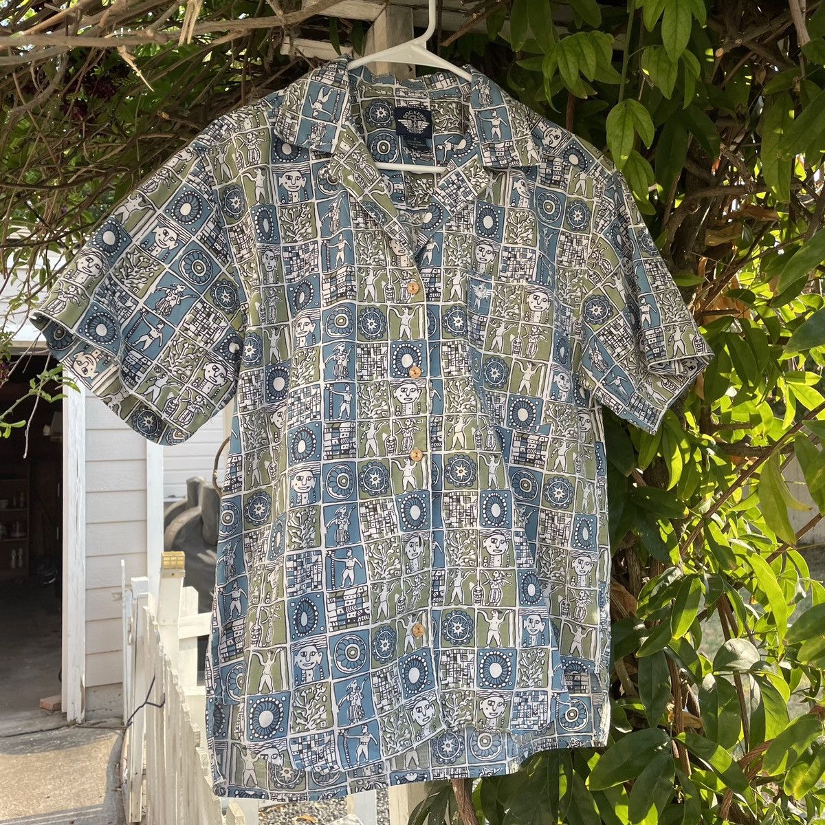 Japanese Brand × Vintage Vintage Cropped Camp Collar Shirt Floral Earth Boxy Size US M / EU 48-50 / 2 - 1 Thumbnail