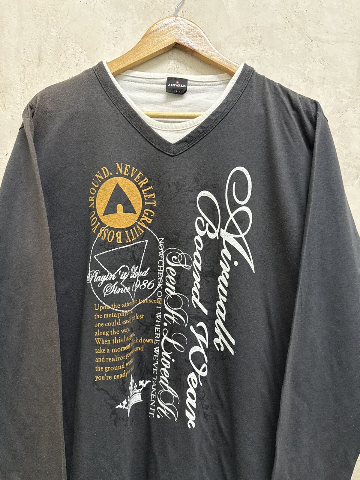 14th Addiction 2000s Airwalk Wild Poems Gothic Grunge Double Layer Tees Size US M / EU 48-50 / 2 - 2 Thumbnail