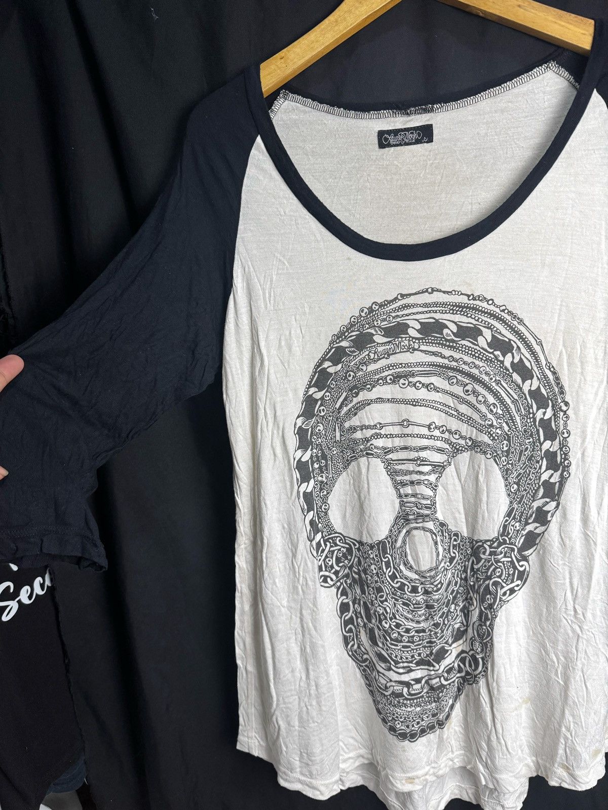 If Six Was Nine × Japanese Brand × Le Grande Bleu (L.G.B.) Skull Chain Japanese Reglan Long Sleeve Tees Size US M / EU 48-50 / 2 - 2 Thumbnail