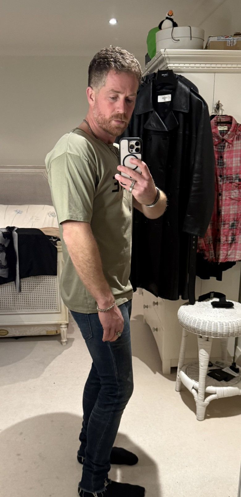 Celine Celine logo t shirt Hedi Slimane khaki green L grail Size US L / EU 52-54 / 3 - 3 Thumbnail