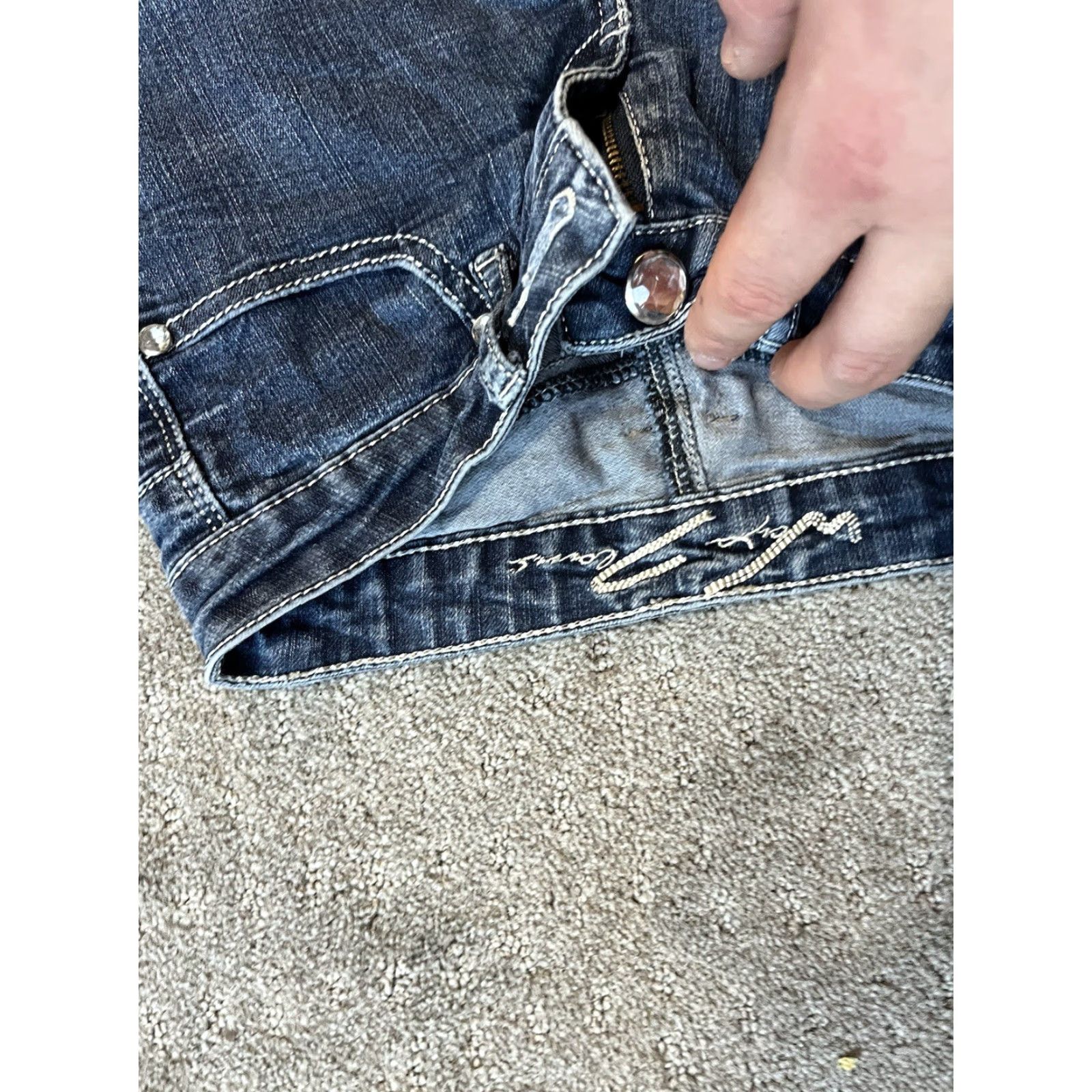 Vintage WAX JEAN Women’s Mid Rise Skinny Jeans Blue Size 0 Inseam 28 in Size 25" / US 0 / IT 36 - 5 Thumbnail