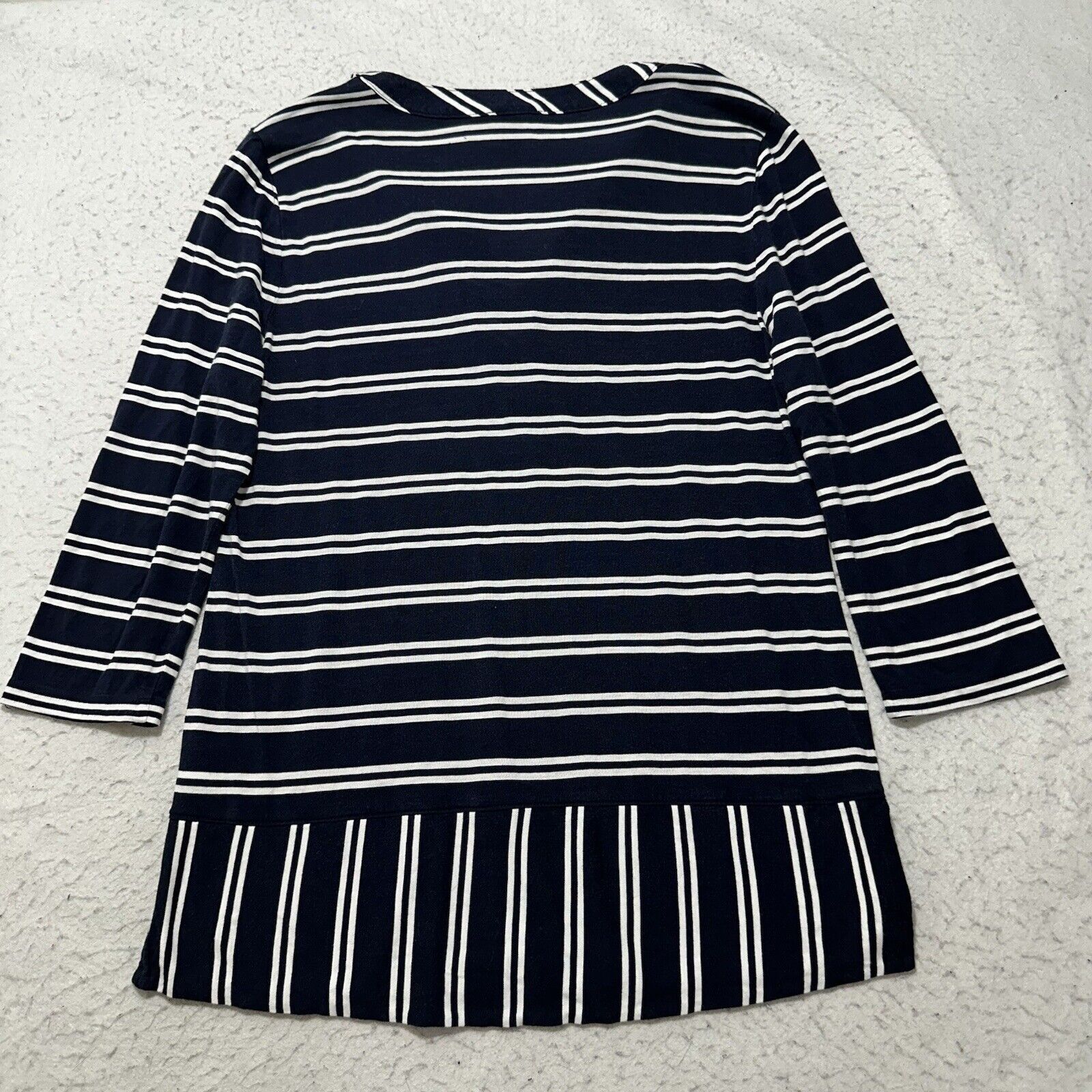 Other Talbots Medium V-Neck Pullover Top Navy Blue Striped Shirt Size M / US 6-8 / IT 42-44 - 10 Thumbnail