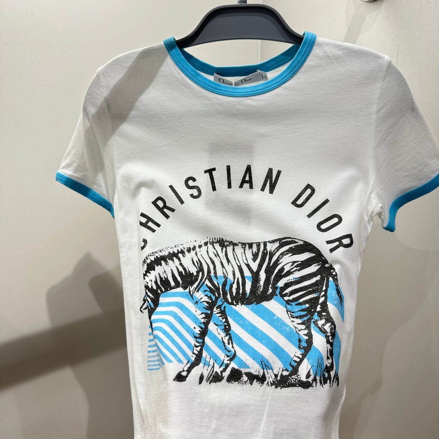 Christian Dior Monsieur Dior mar585 zebra colorblock logo short sleeve xs Size XS / US 0-2 / IT 36-38 - 6 Thumbnail