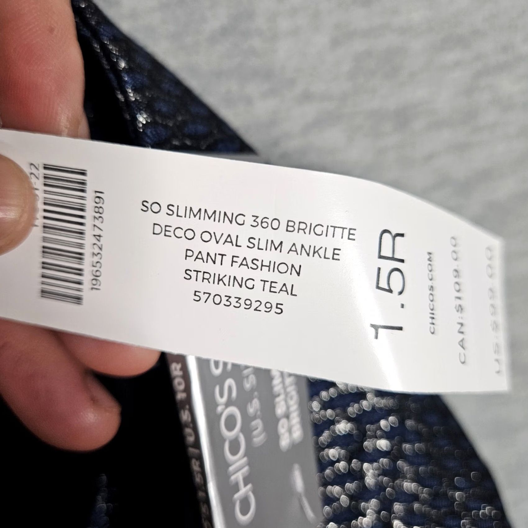 Vintage Chico's So Slimming 360 Brigitte Slim Ankle Pant 10R Blue, Casual, Regular, Women, Pant, Slim leg, 10, Chico's Size 32" / US 10 / IT 46 - 4 Thumbnail