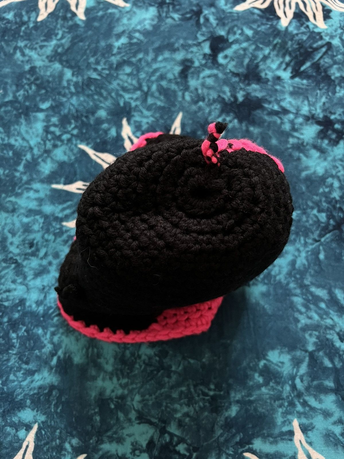 Vintage Vintage knitted Streetwear Anime Hat hand made Y2k pink Size ONE SIZE - 8 Thumbnail