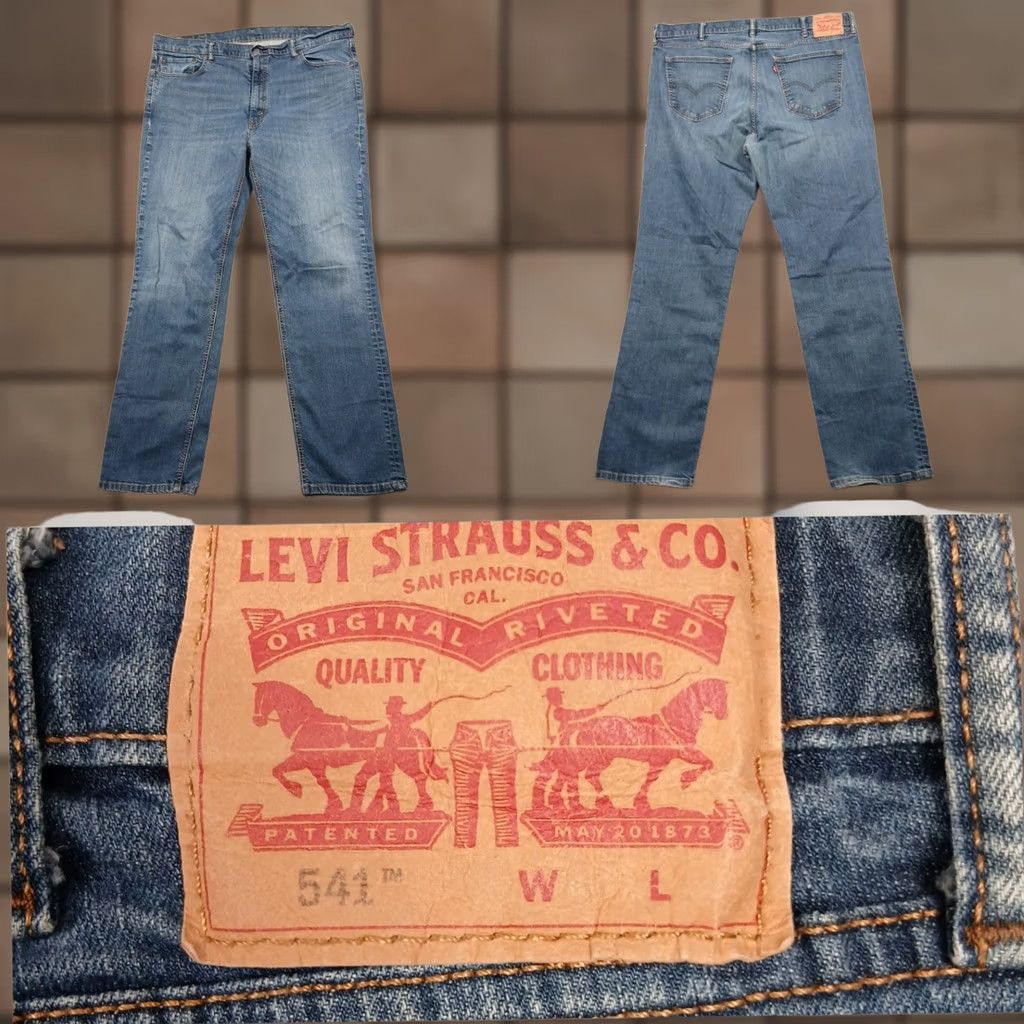 Levi's Levi's 541 Athletic Taper Jeans Mens 40 Regular 30 Inseam Medium Wash Denim Blue Stretch EUC Size US 40 / EU 56 - 1 Thumbnail
