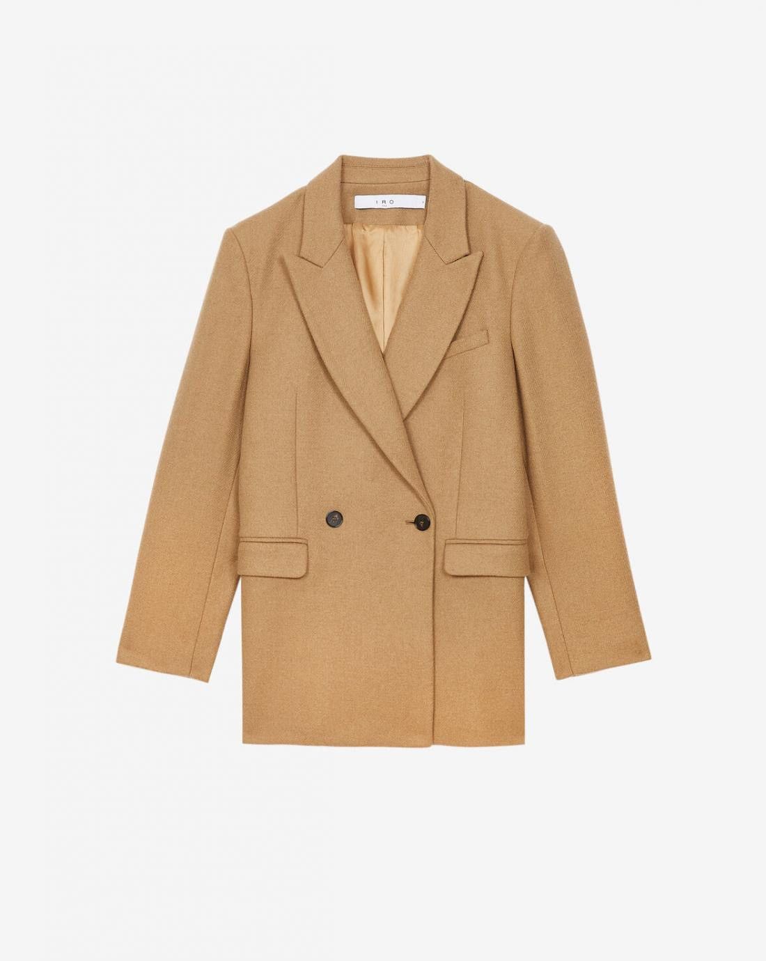 NWT IRO Kolen Wool Double Breasted Blazer Suit Camel