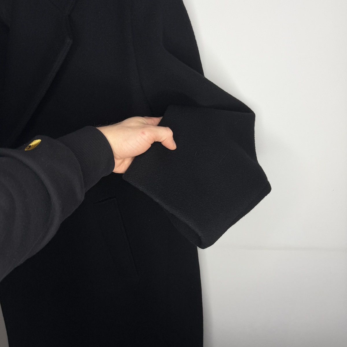 Japanese Brand Paper Moon Made in Korea Oversized Heavy Black Wool Coat Size US M / EU 48-50 / 2 - 8 Thumbnail