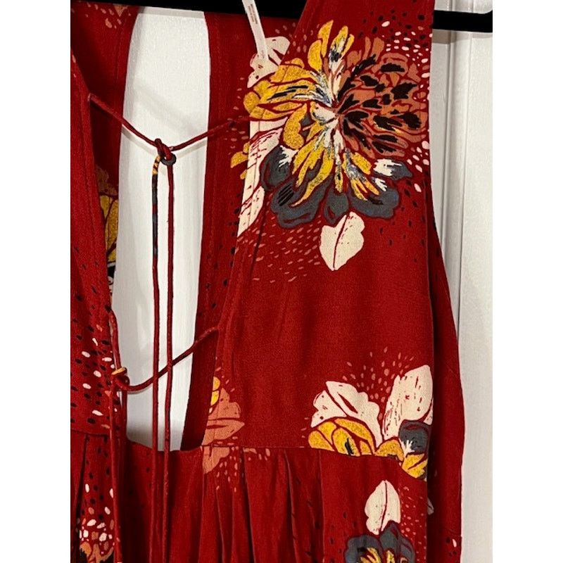 Free People 🍒 Free People "Lovely Day" Floral Mini Red Combo - Small Size S / US 4 / IT 40 - 10 Thumbnail