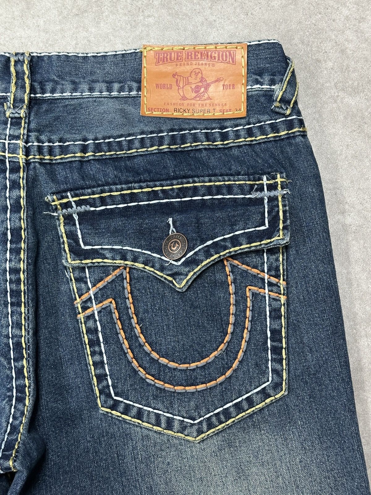 True Religion True Religion Jeans Ricky Super T Faded Denim Big Stitch Y2K Size US 38 / EU 54 - 7 Thumbnail