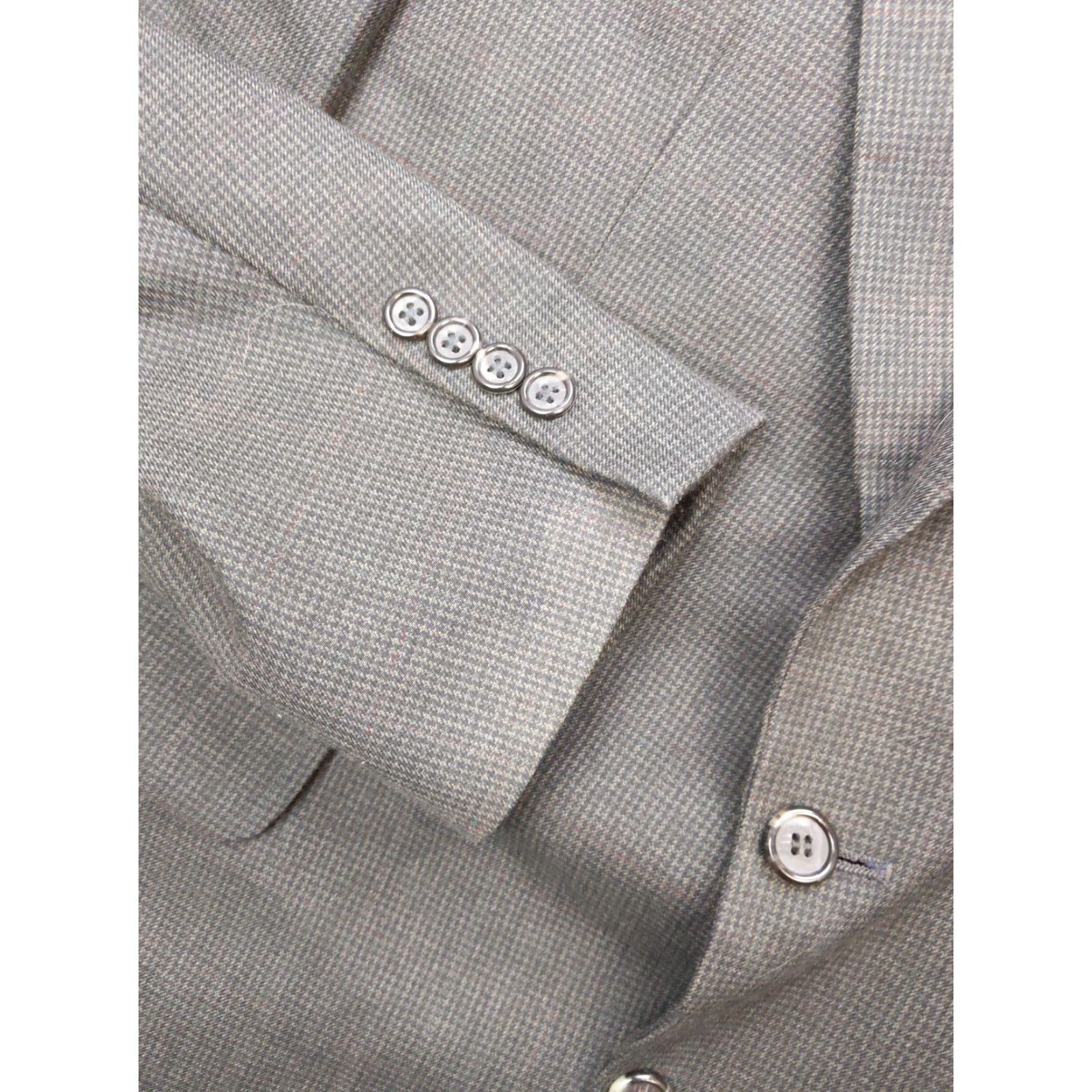 Vintage Hunting Horn Sport Coat Blazer Mens 44R Gray Check Two-Button Notch Lapel Single-Breasted Jacket Regular Office Formal Size 44R - 3 Thumbnail