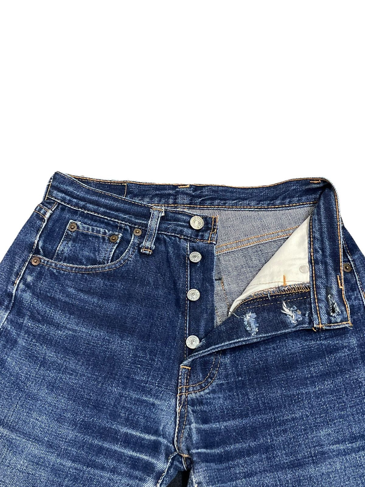 Denime Vintage Denime Japan Selvedge Button Fly Blue Wash Jeans Size US 27 - 10 Thumbnail