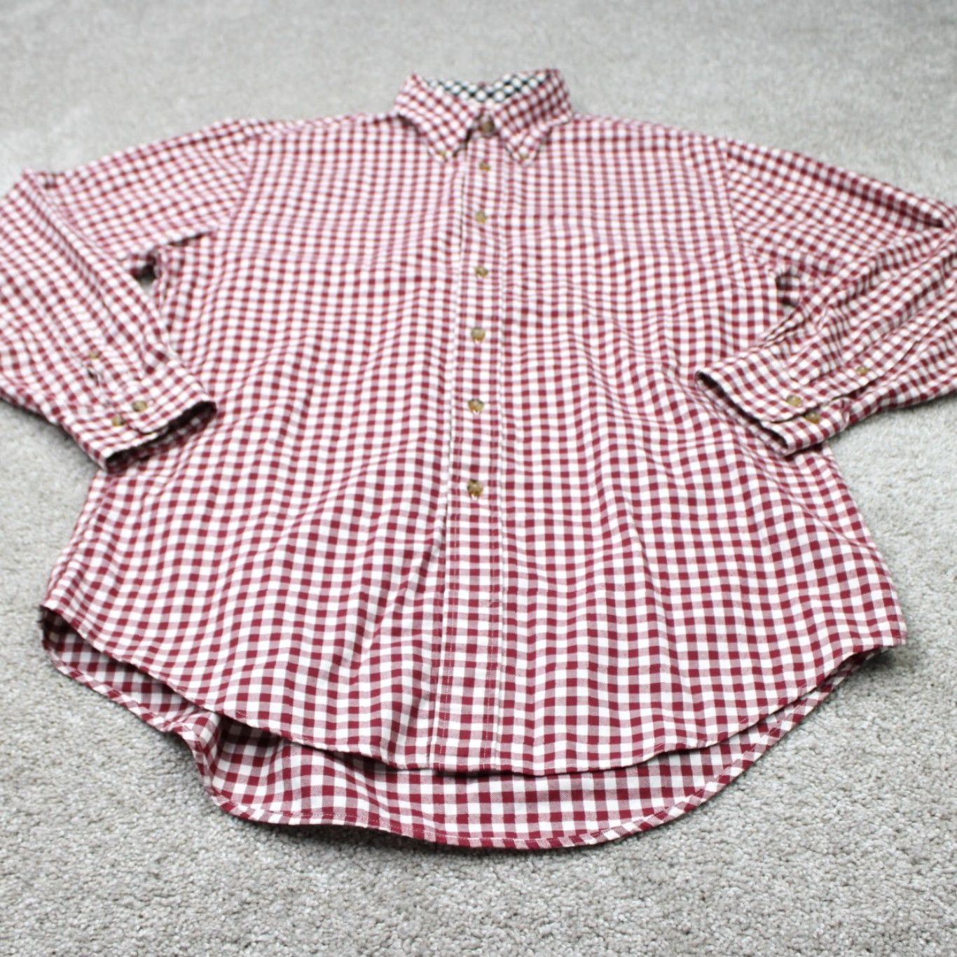 Brooks Brothers Brooks Brothers Shirt Mens Medium Red/White Checkered 100% Cotton Button-Up Long Sleeve Classic Preppy Style Size US M / EU 48-50 / 2 - 3 Thumbnail