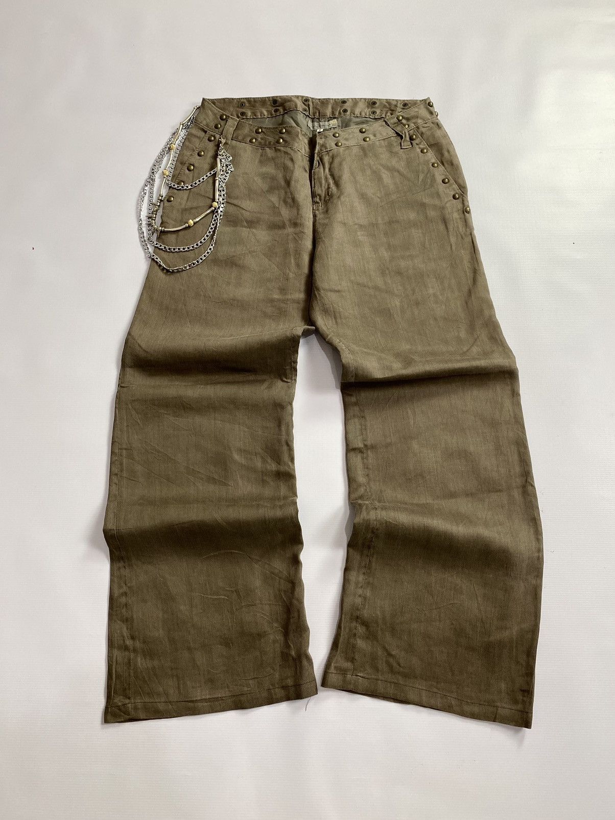 If Six Was Nine × Japanese Brand × Le Grande Bleu (L.G.B.) 2000s CGM Studed Ramie Pant Size US 32 / EU 48 - 1 Thumbnail