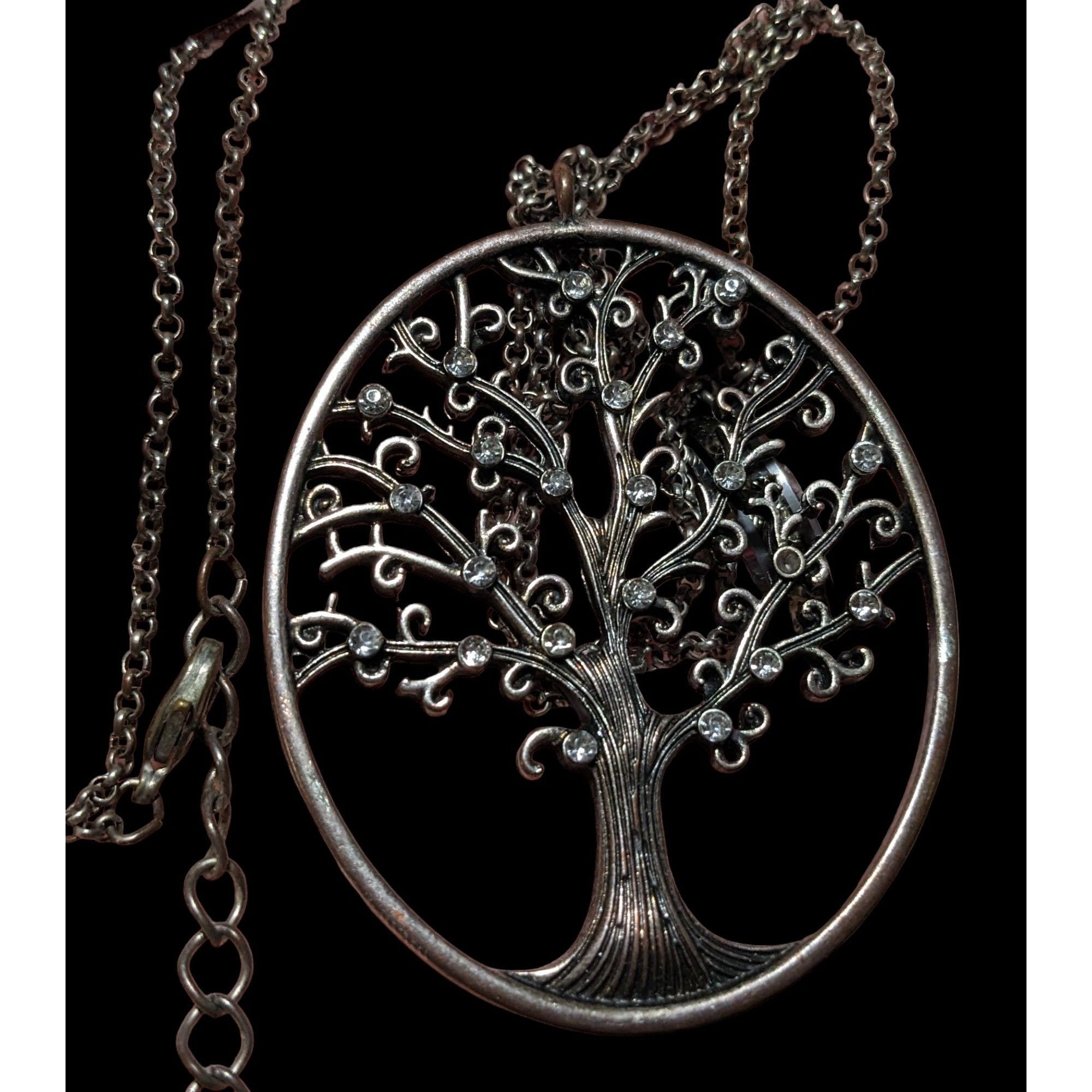 Other Silver Gemmed Tree Of Life Pendant Necklace Size ONE SIZE - 2 Thumbnail