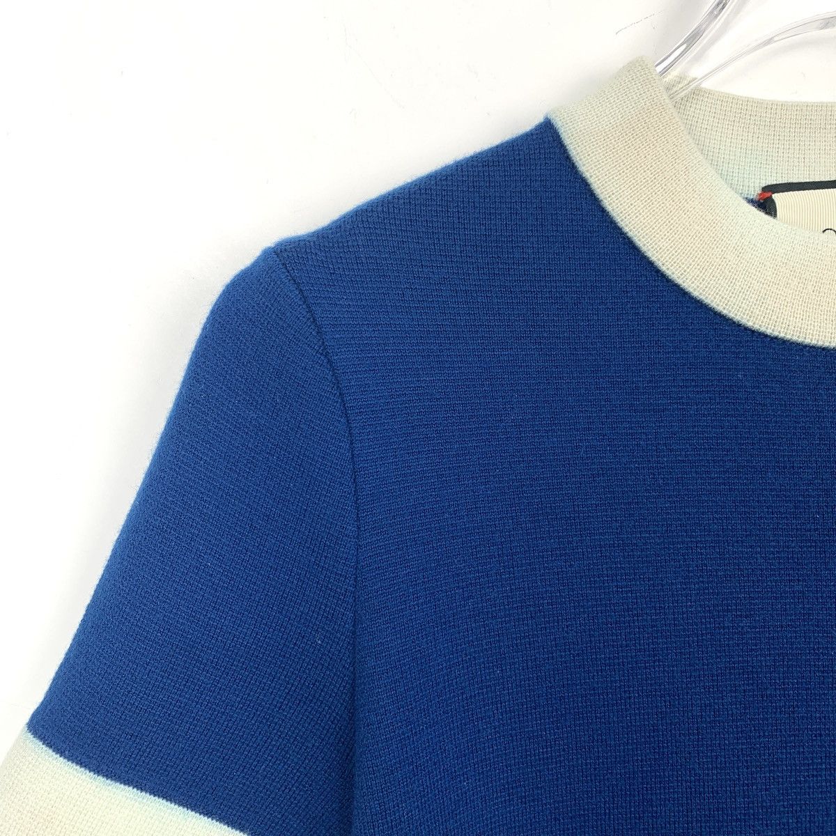 Gucci Gucci Blue Double G Logo Wool Knit Short Sleeve Dress K26WX Size XS / US 0-2 / IT 36-38 - 3 Thumbnail