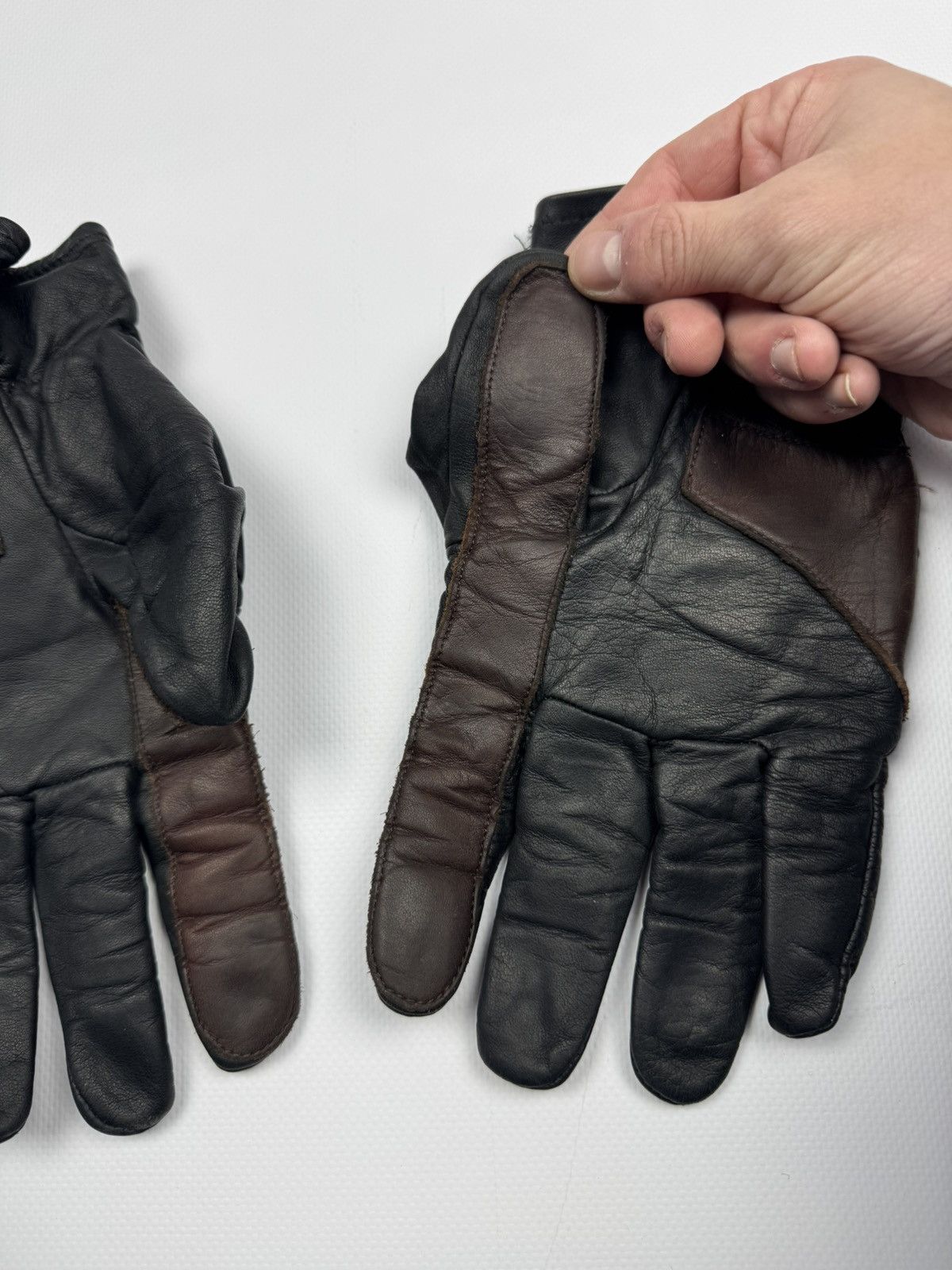 Vintage Vintage Biker Leather Gloves Size 36 - 4 Thumbnail
