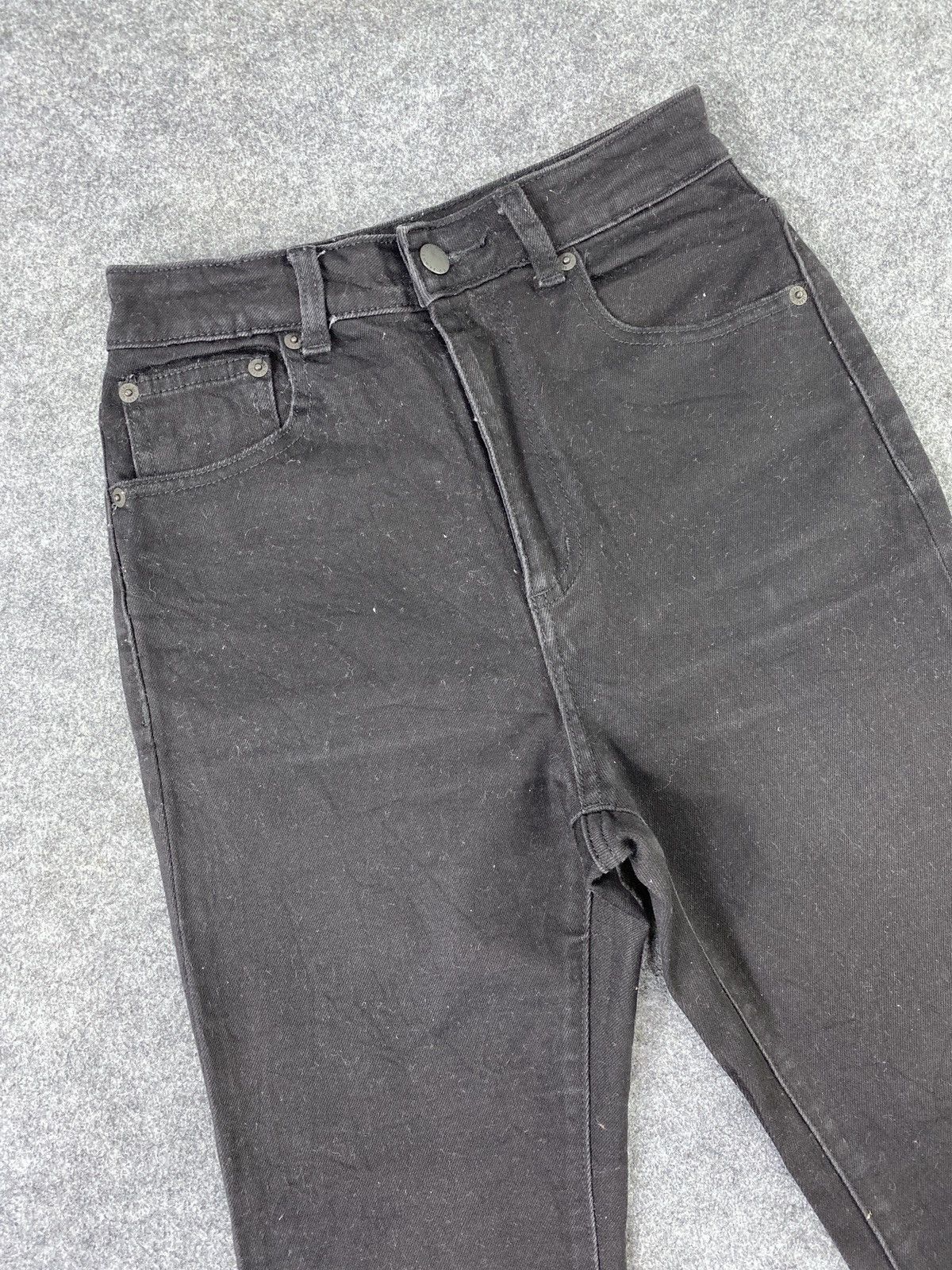 Japanese Brand Gu Flare Black Jeans - J1008 Size 25" / US 0 / IT 36 - 3 Thumbnail