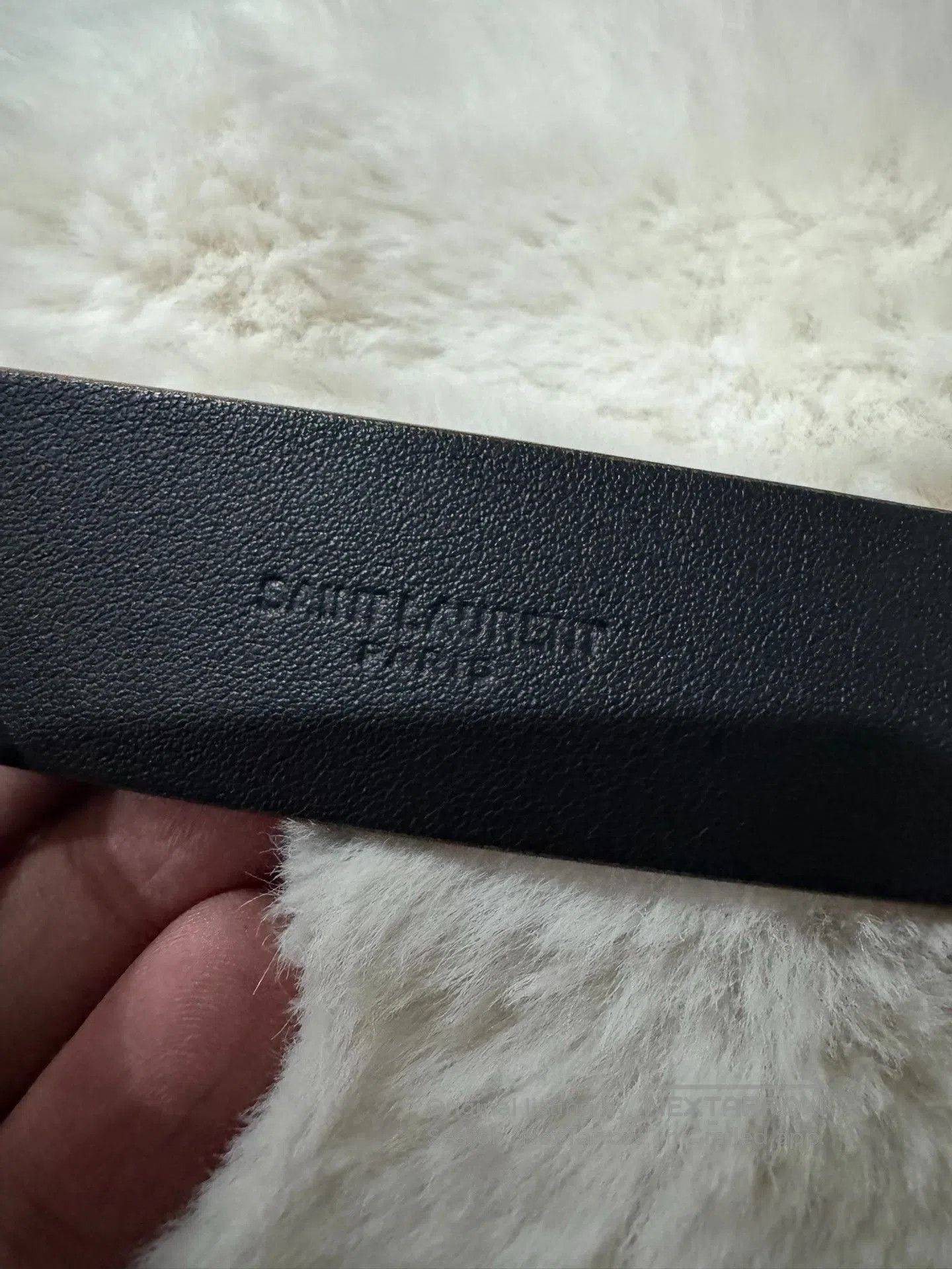 Saint Laurent Paris Saint Laurent Gold Buckle Carved Logo Belt. Size ONE SIZE - 5 Thumbnail