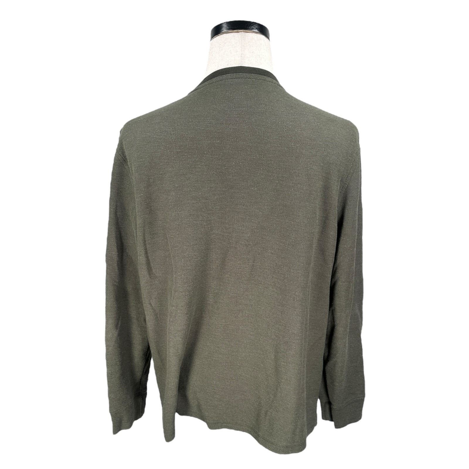 UNTUCKit Untuckit Henley Shirt Men’s XL Green Cotton Waffle Knitted Size US XL / EU 56 / 4 - 2 Thumbnail