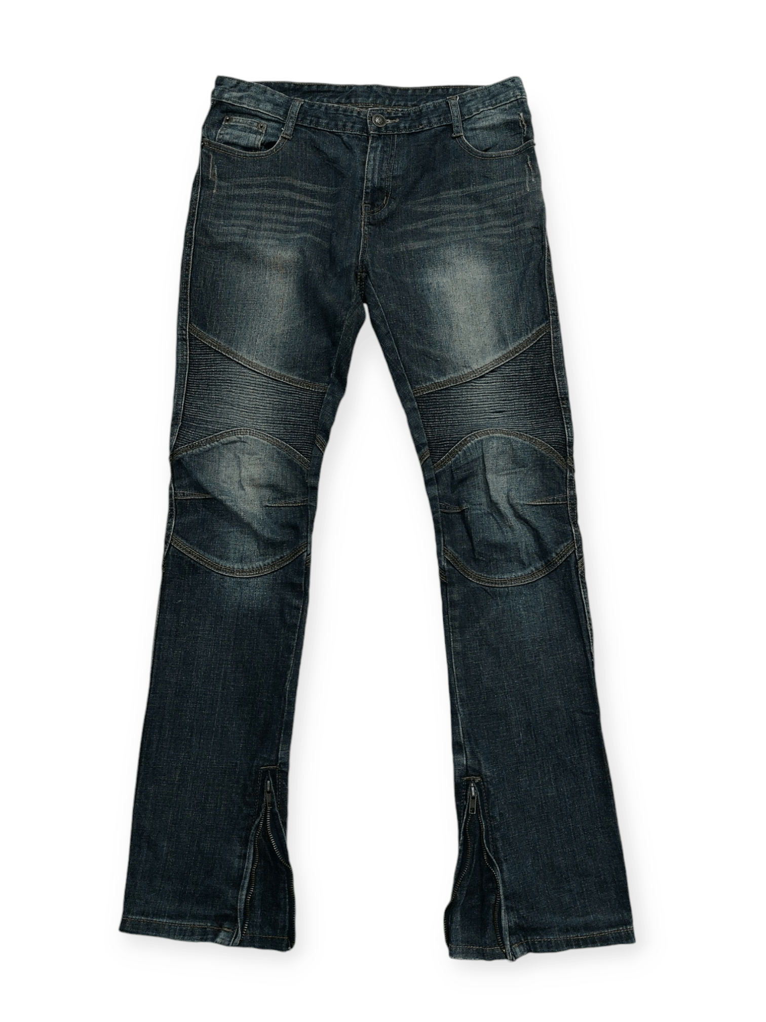 🔥 Longli Zipped Flare Punk Biker Denim