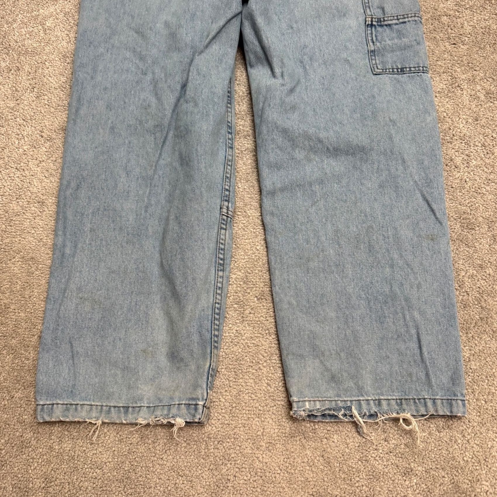 Empyre VINTAGE Empyre Y2K Relaxed Fit Carpenter Denim Jeans Womens 32 Blue Light Wash Straight Streetwear 90s Size 24" / US 00 / IT 34 - 4 Thumbnail