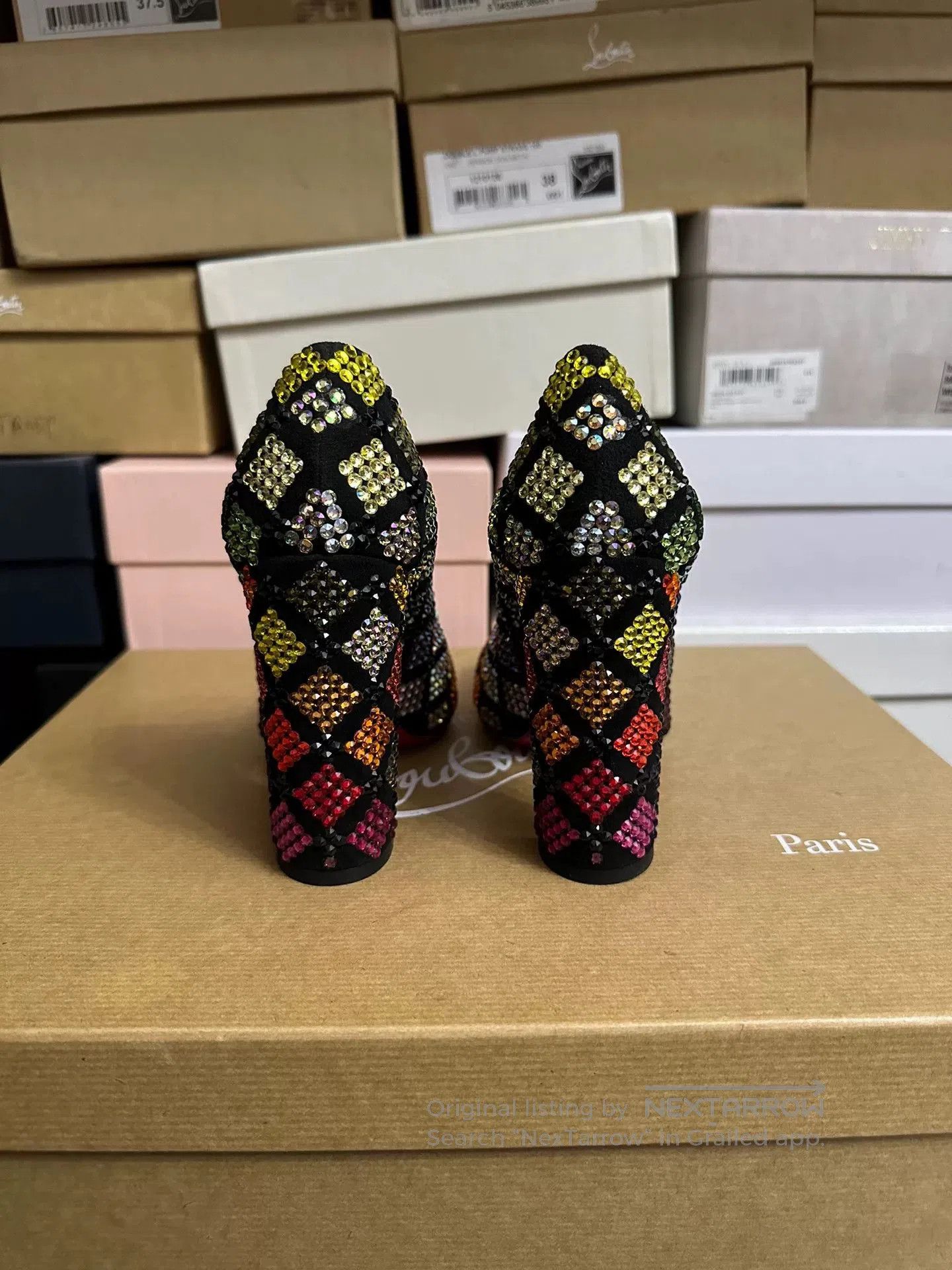 Christian Louboutin Christian Louboutin Crystal Embellished Heels. Size US 5 / IT 35 - 6 Thumbnail