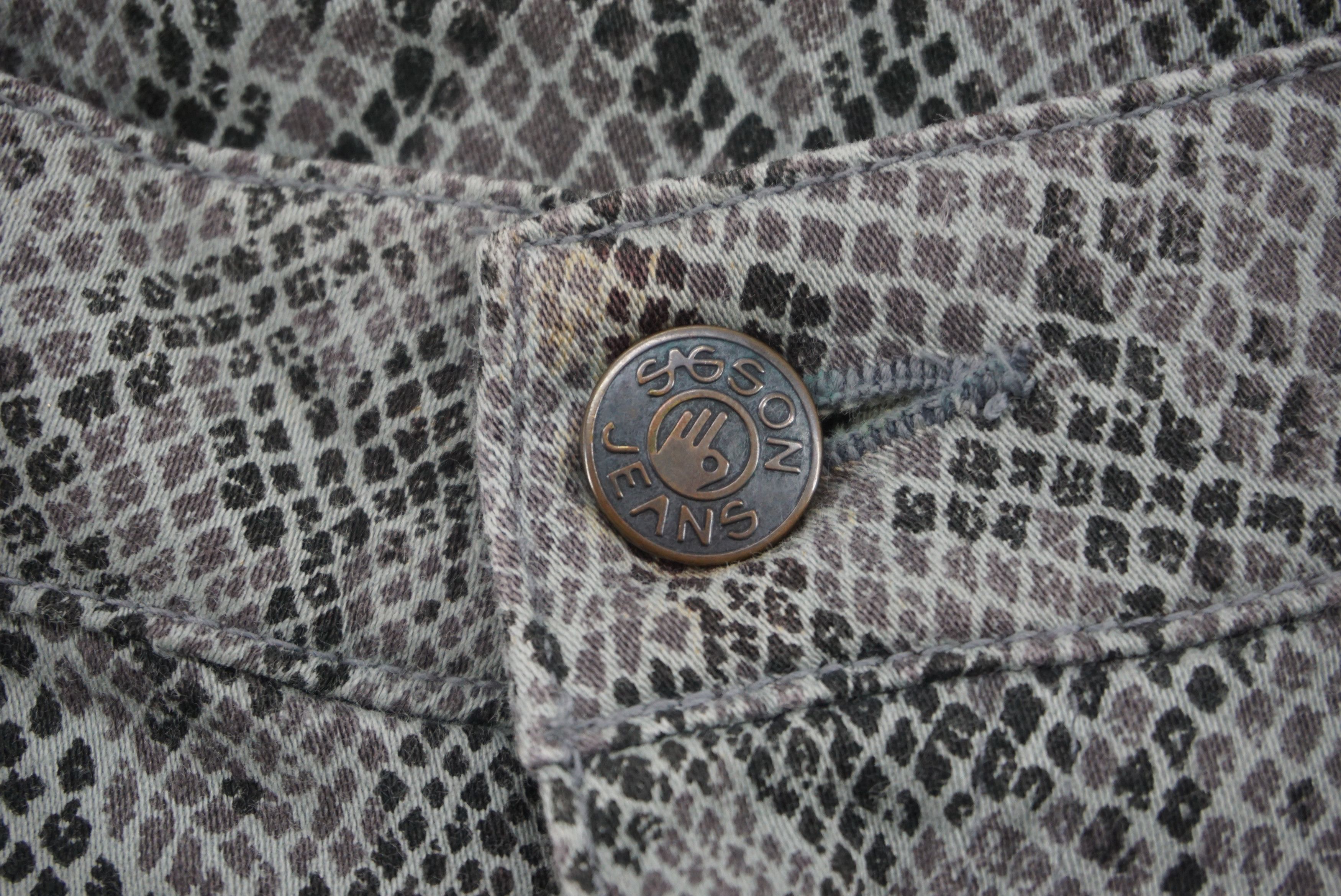 Japanese Brand Sasson Pants fit W29xL30.5 Snake Print Straight-Leg Size 29" - 12 Thumbnail