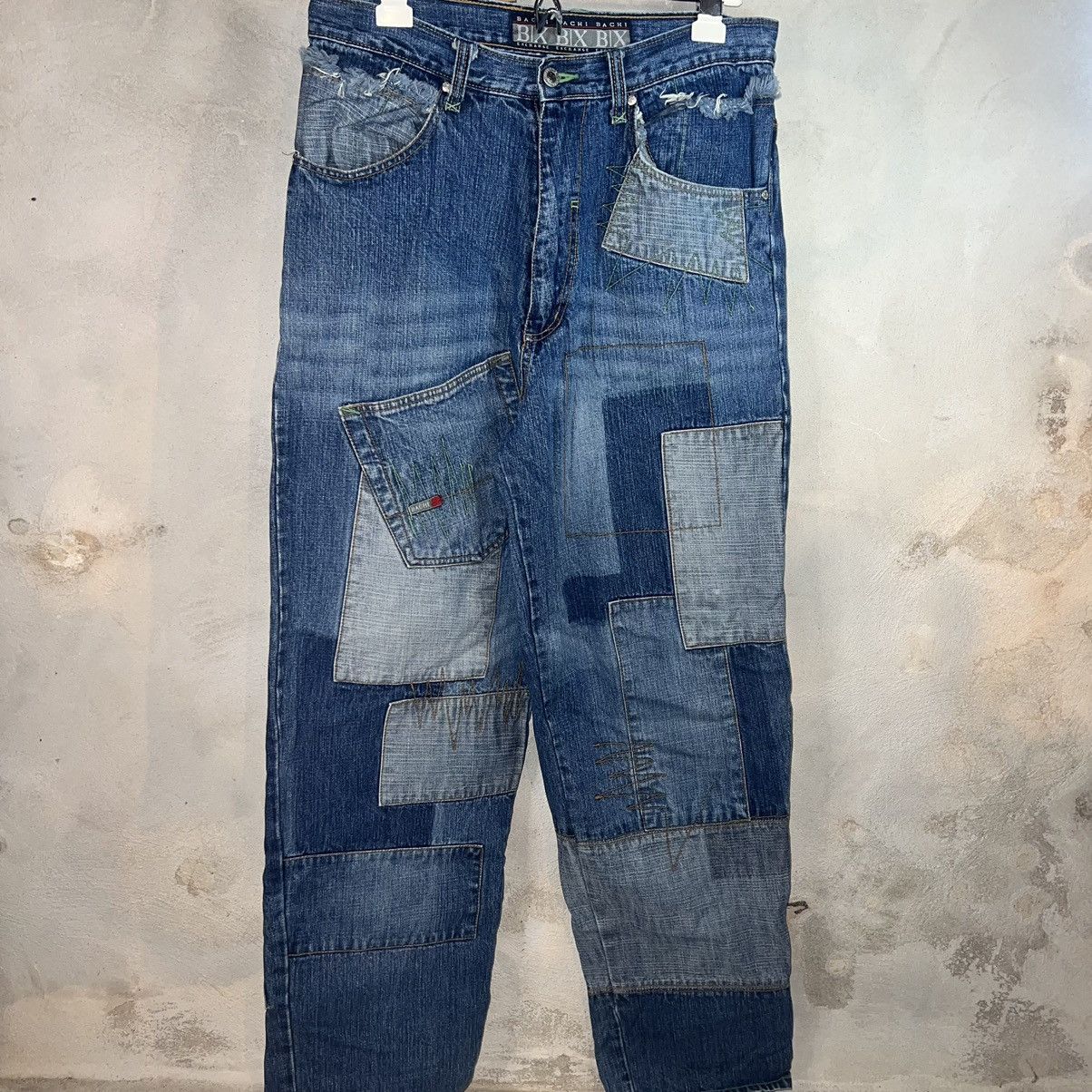 Vintage VTG Y2K Bachi Exchange Patchwork Jeans Pants | Grailed