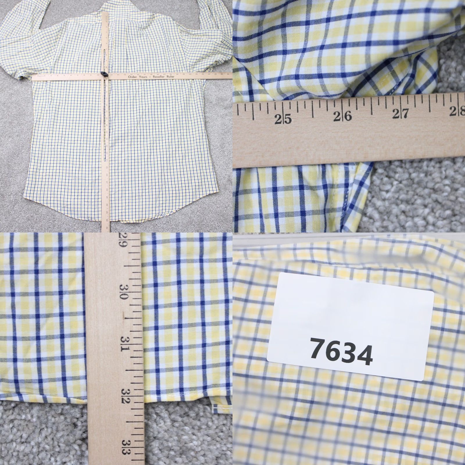 Brooks Brothers Brooks Brothers 1818 Shirt Mens XL Yellow/Blue Check Regent Cotton Long Sleeve Button-Up Shirt Size US XL / EU 56 / 4 - 8 Thumbnail