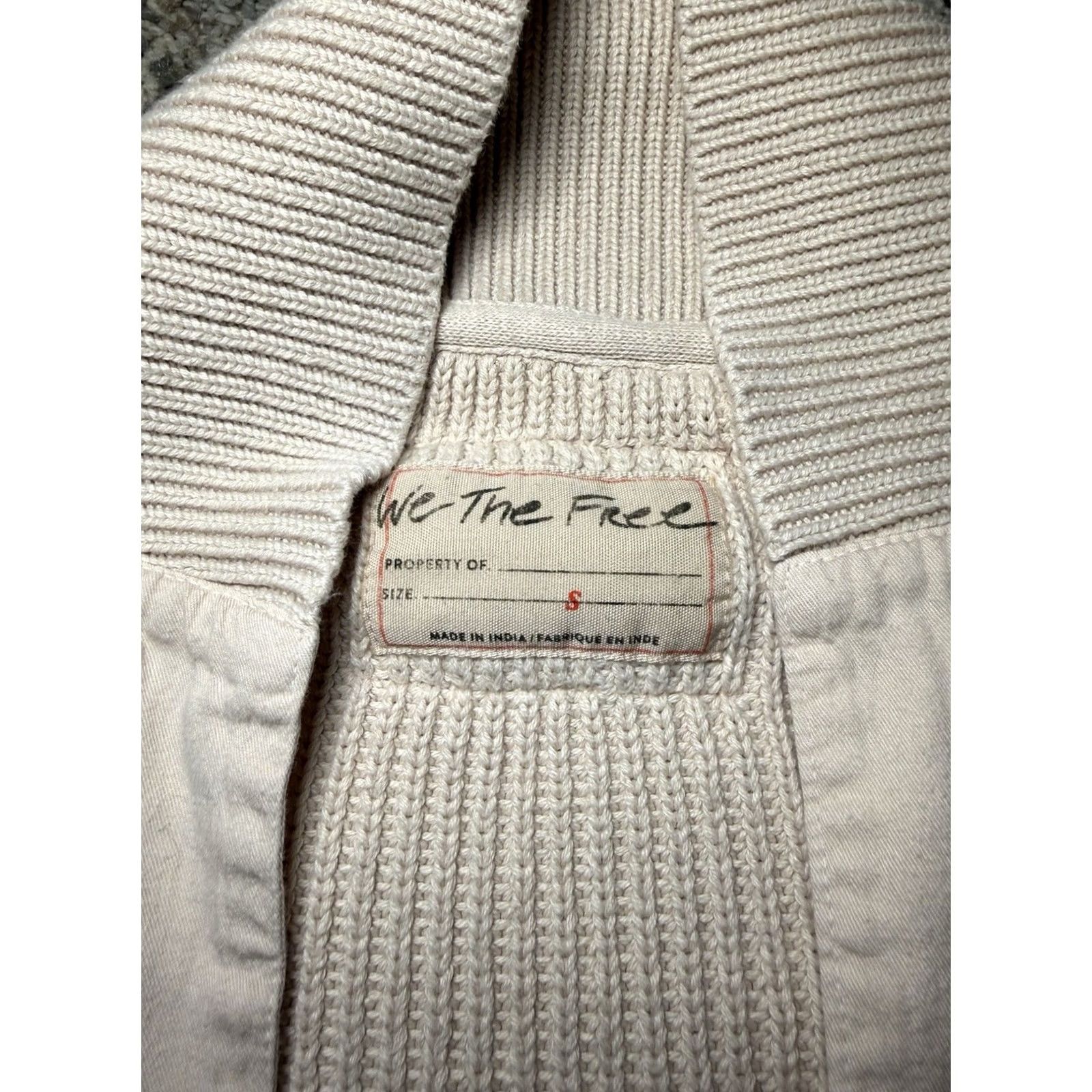 Free People Free People Cardigan Size S Beige Tan The Free Worn Thru Surplus Cardi Womens Size S / US 4 / IT 40 - 4 Thumbnail