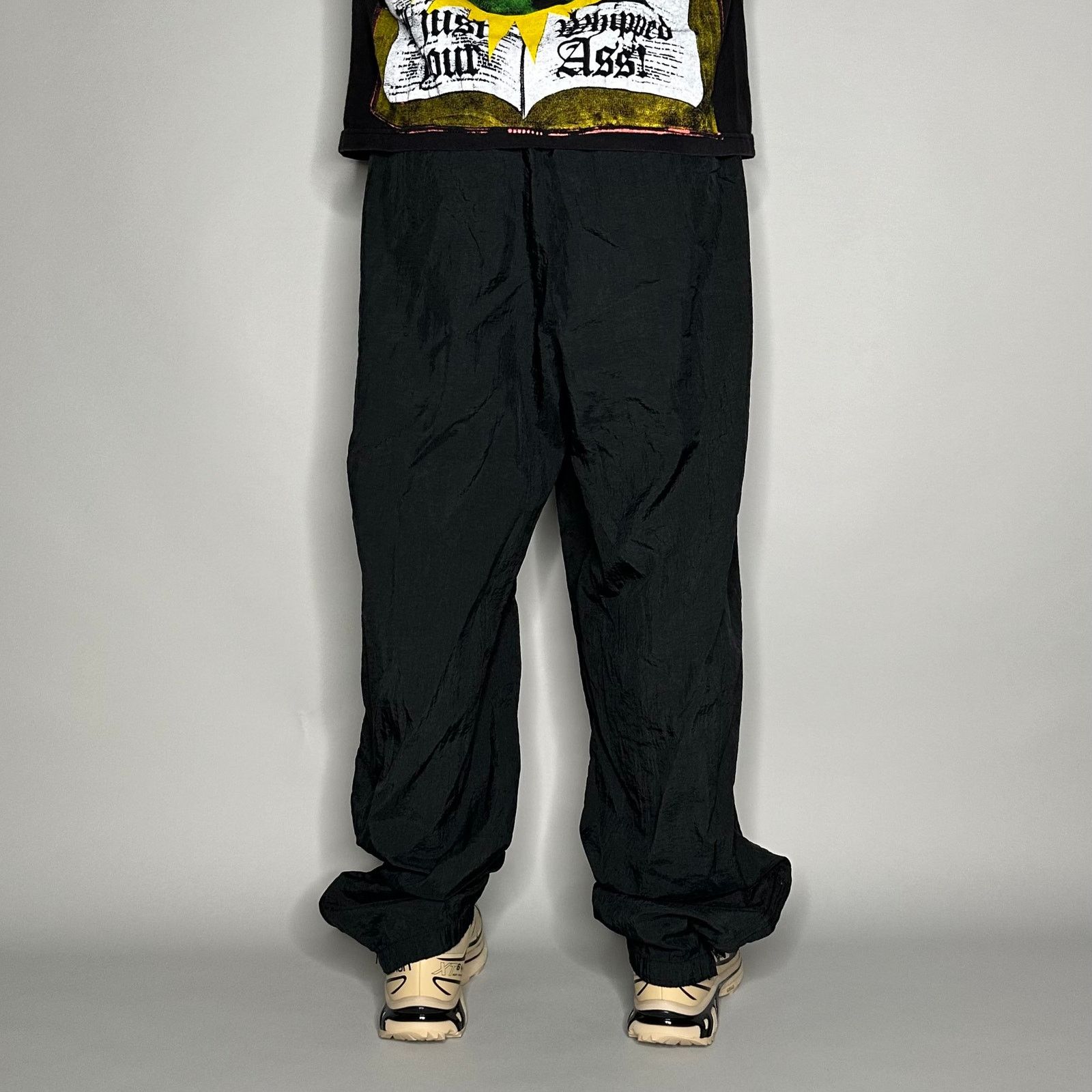 Adidas × Vintage Crazy Vintage 90s Adidas Track Pants Jet Black Nylon Joggers Size US 36 / EU 52 - 3 Thumbnail