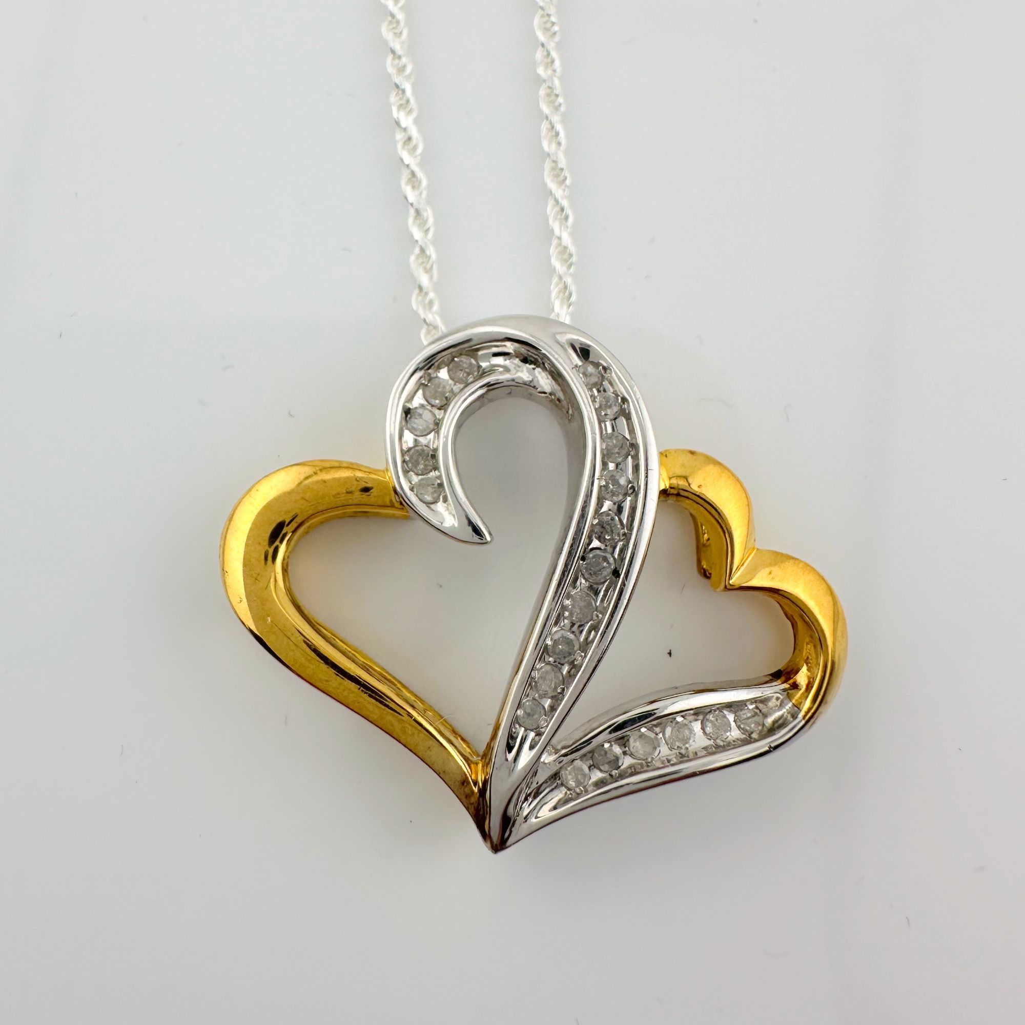 Other Two Hearts as One 1/4 Carat Natural Diamond Necklace Size ONE SIZE - 3 Thumbnail