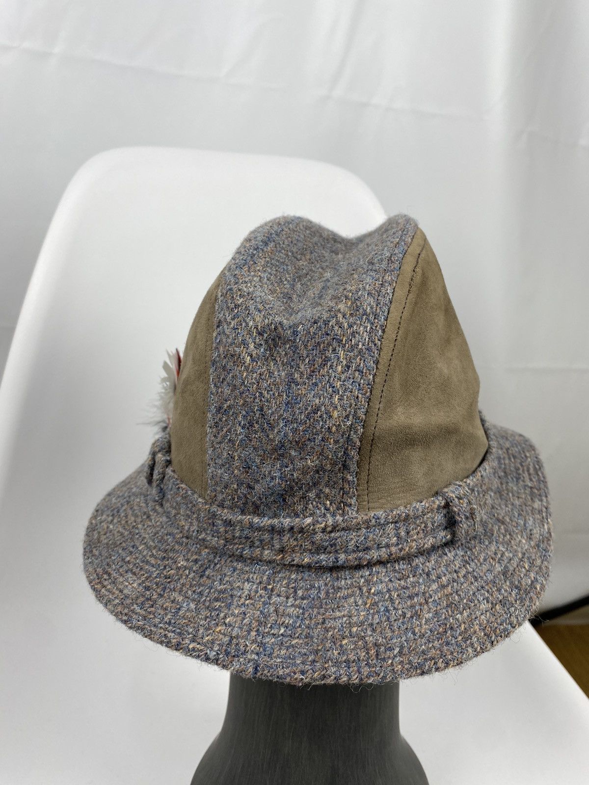 Harris Tweed × Stetson Stetson Harris Tweed Hat Wool Genuine Leather size 58 7 1/4 Size ONE SIZE - 5 Thumbnail