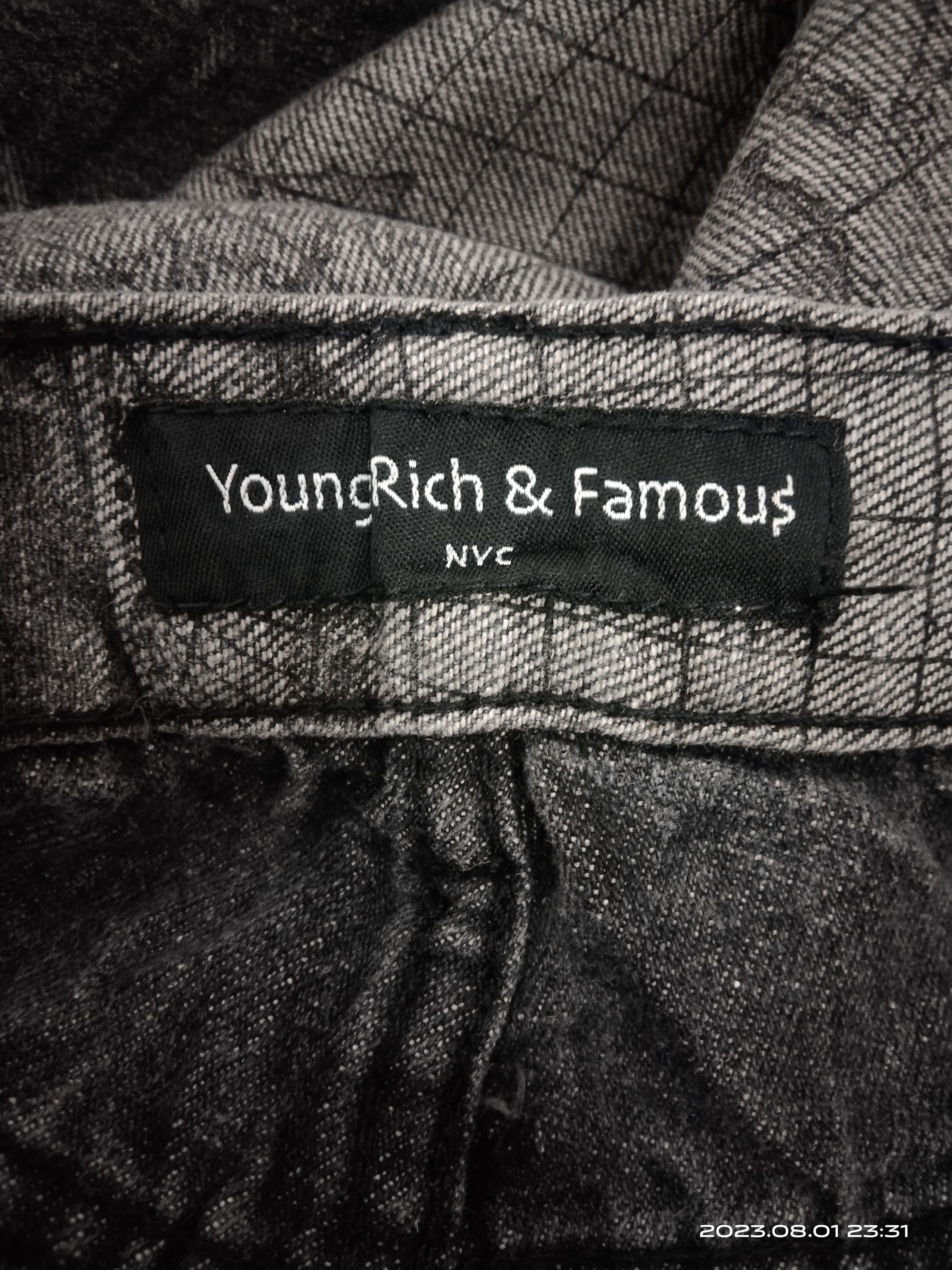 Japanese Brand RARE FULLPRINTED YOUNG RICH & FAMOUS DENIM PANTS Size US 35 - 8 Thumbnail