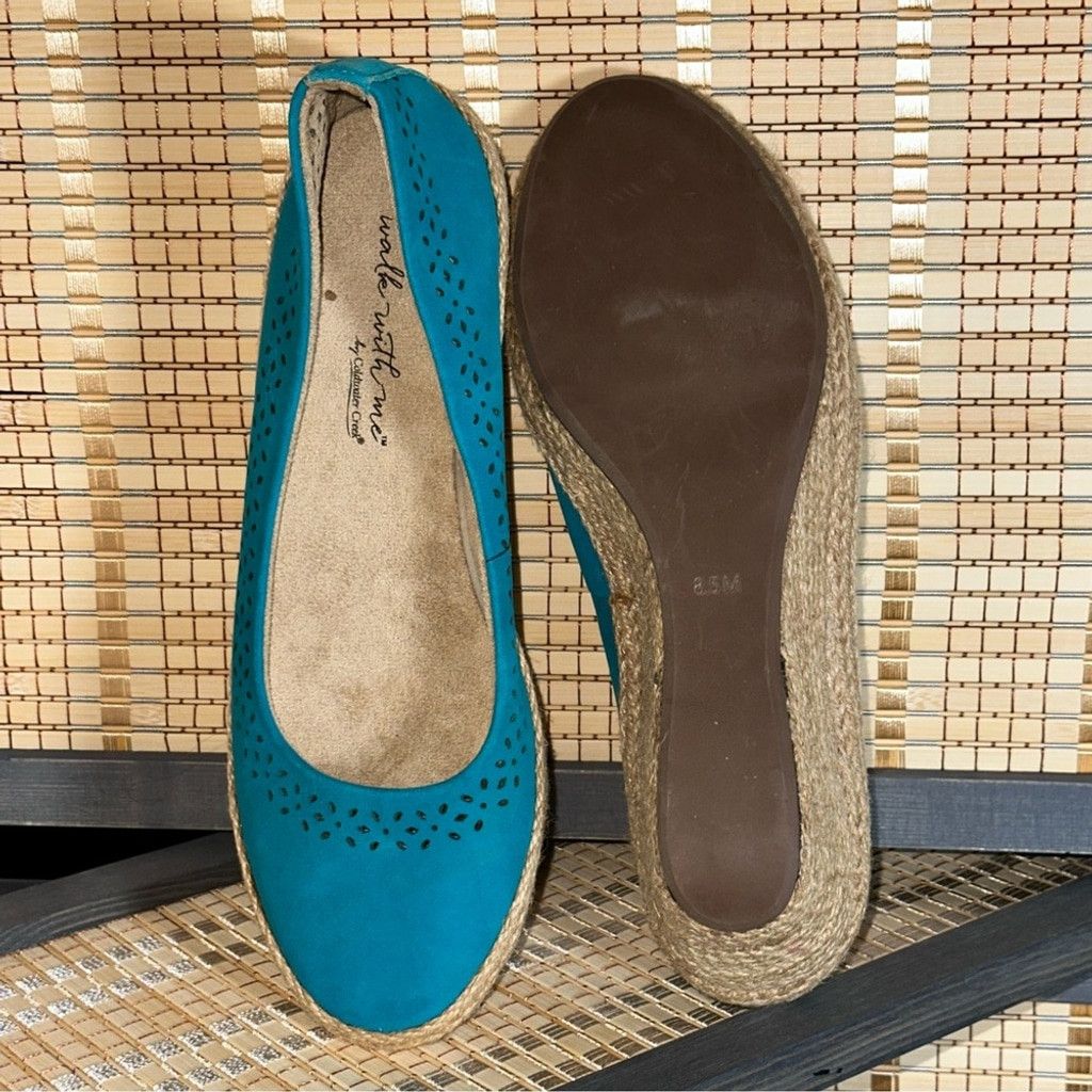 Coldwater Creek Walk With Me by Coldwater Creek Turquoise Espadrilles Wedges Size US 8.5 / IT 38.5 - 6 Thumbnail