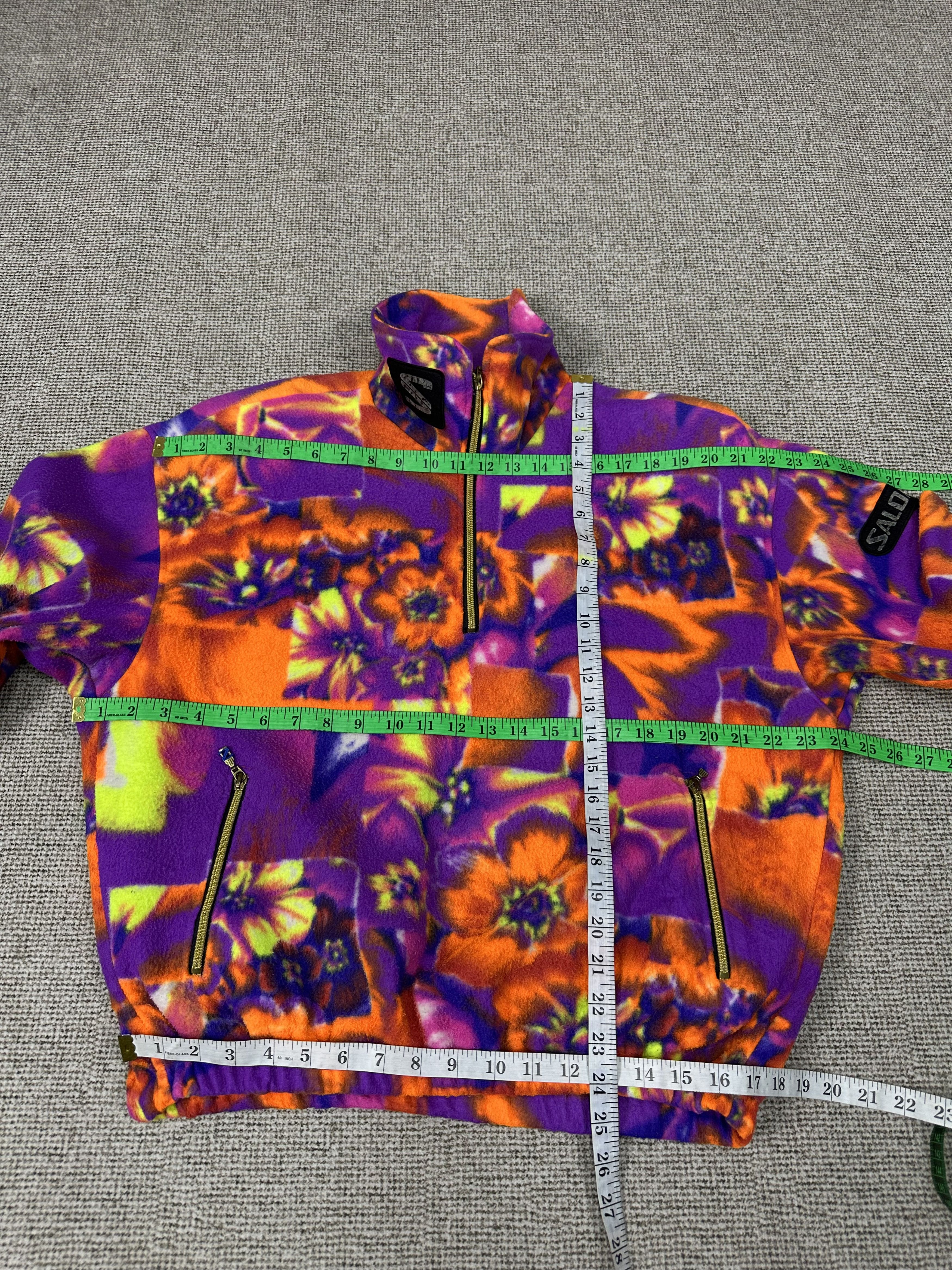 Salomon Vtg Salomon Floral Abstract Fleece Quarter-Zip Jacket Z369 Size US L / EU 52-54 / 3 - 6 Thumbnail