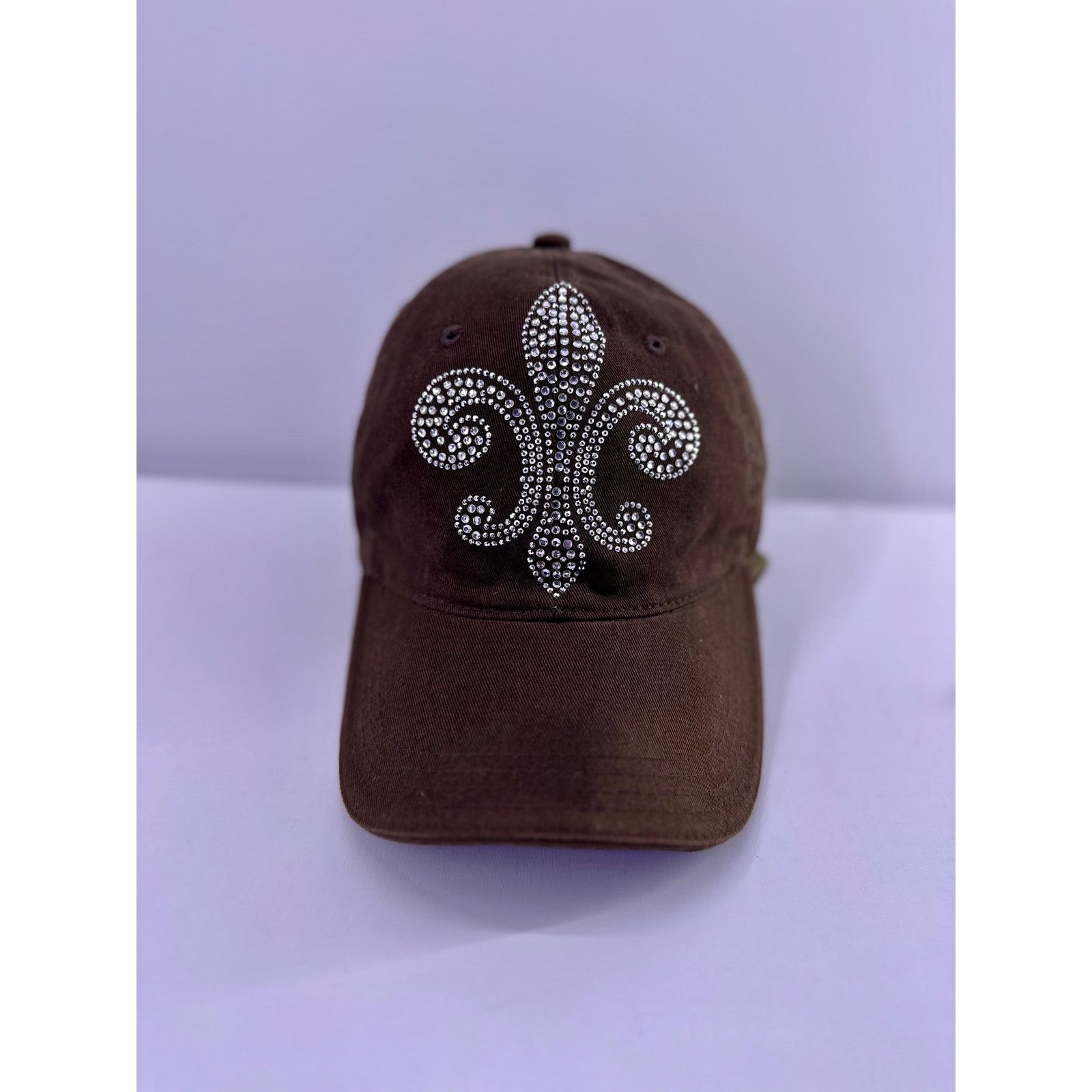 Decky Unique Decky Hat Women Rhinestones Fleur De Lis Brown OSFA Size ONE SIZE - 1 Thumbnail