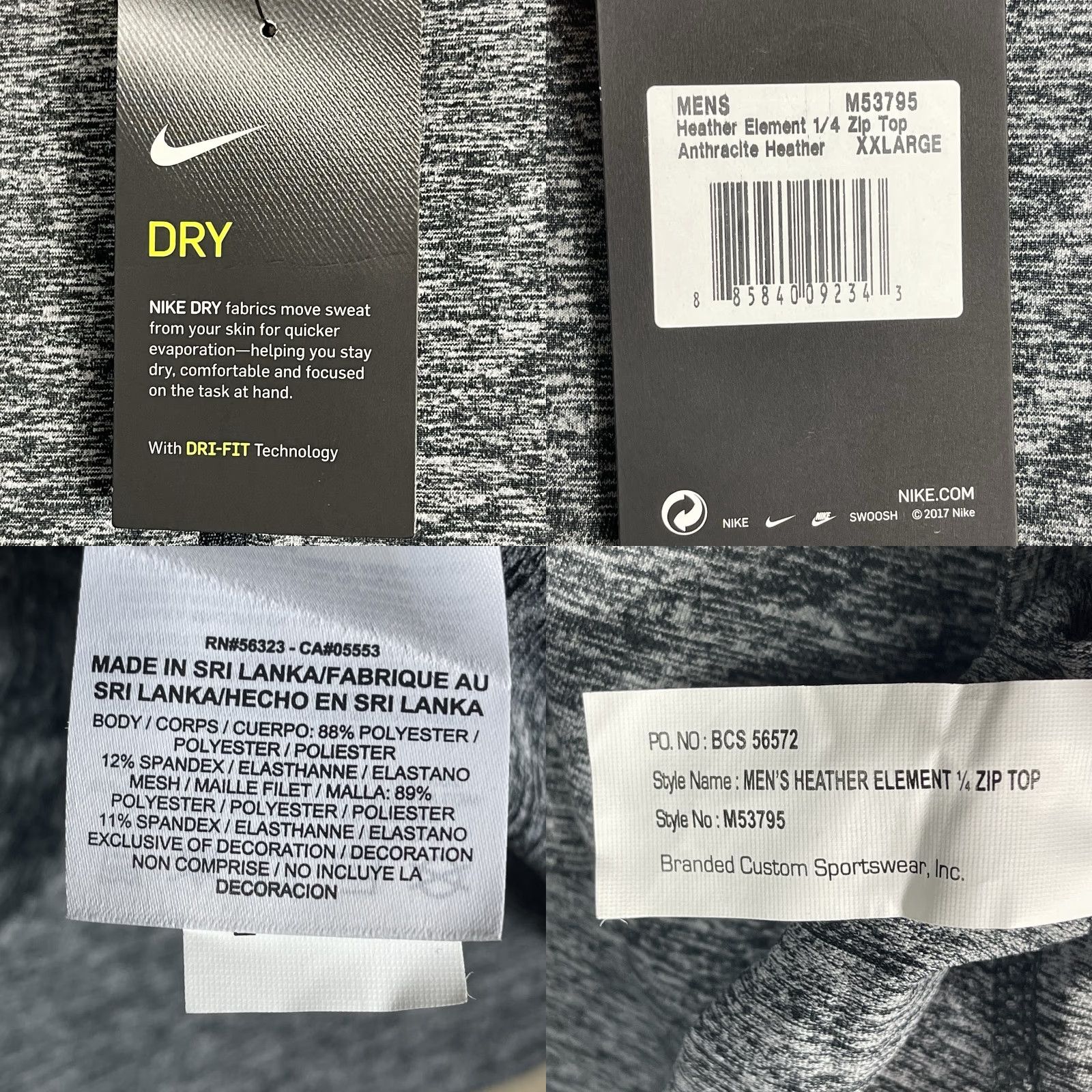 Nike Nike Element Shirt Mens XXL Gray DrY Fit 1/4 Zip Long Sleeve Performance Top Size US XXL / EU 58 / 5 - 8 Thumbnail