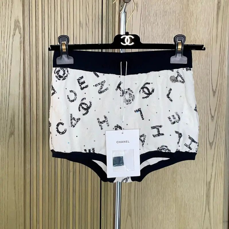 Chanel Chanel Summer White Cotton Blend Shorts 0089 Size 23" - 1 Thumbnail