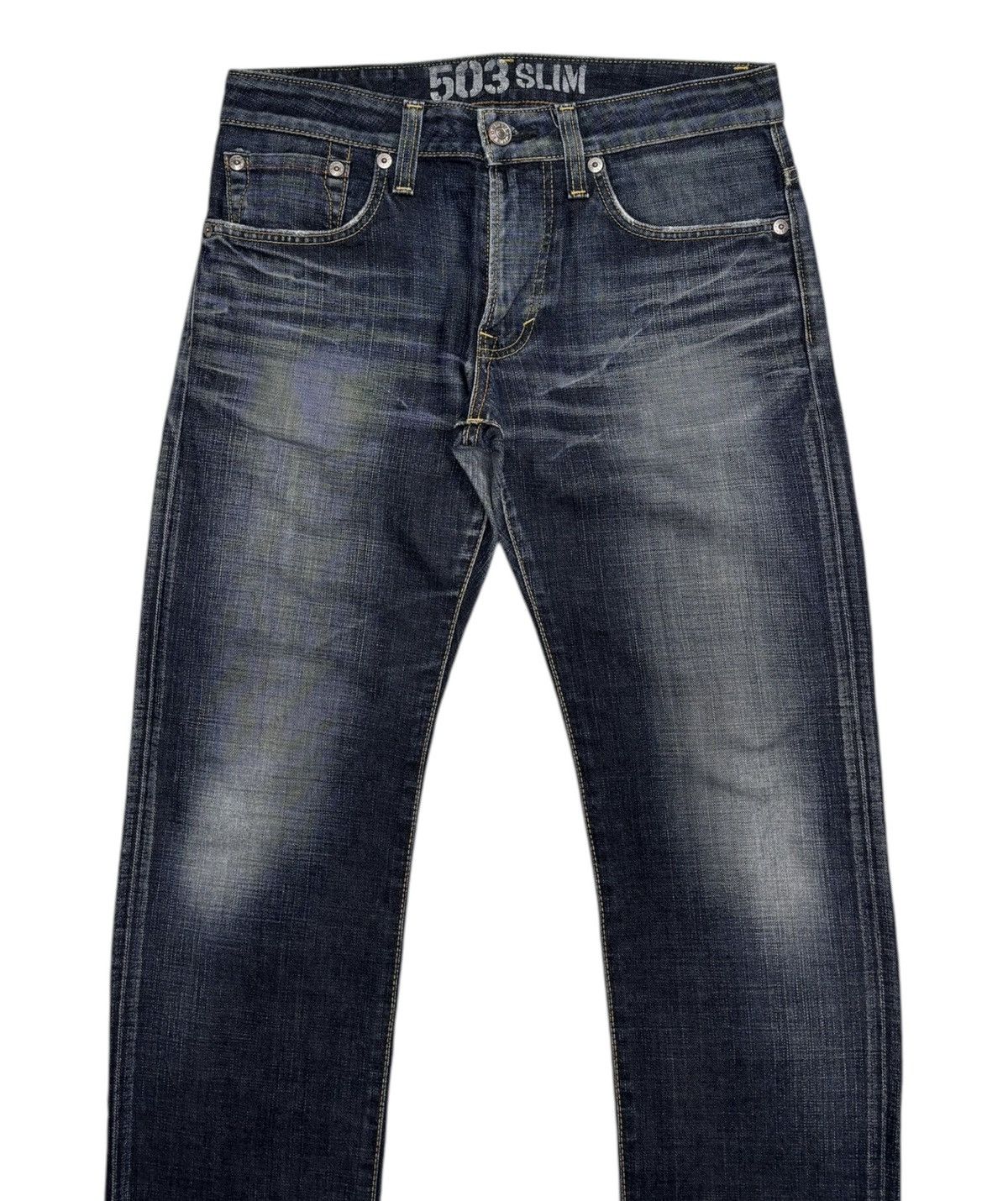 Edwin Edwin 503 Blue Trip Slim Washed Whisker Dirty Distress Size US 33 - 3 Thumbnail