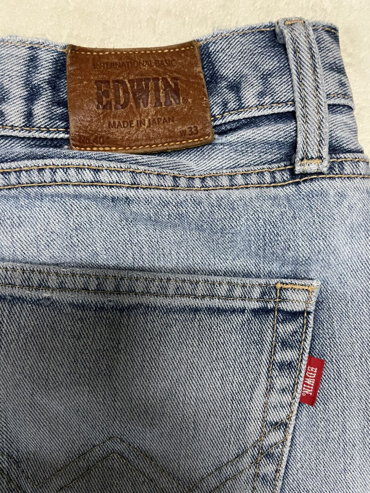 Edwin Vintage Edwin Japanese Brand Distressed Blue Wash Jeans Size US 35 - 15 Thumbnail