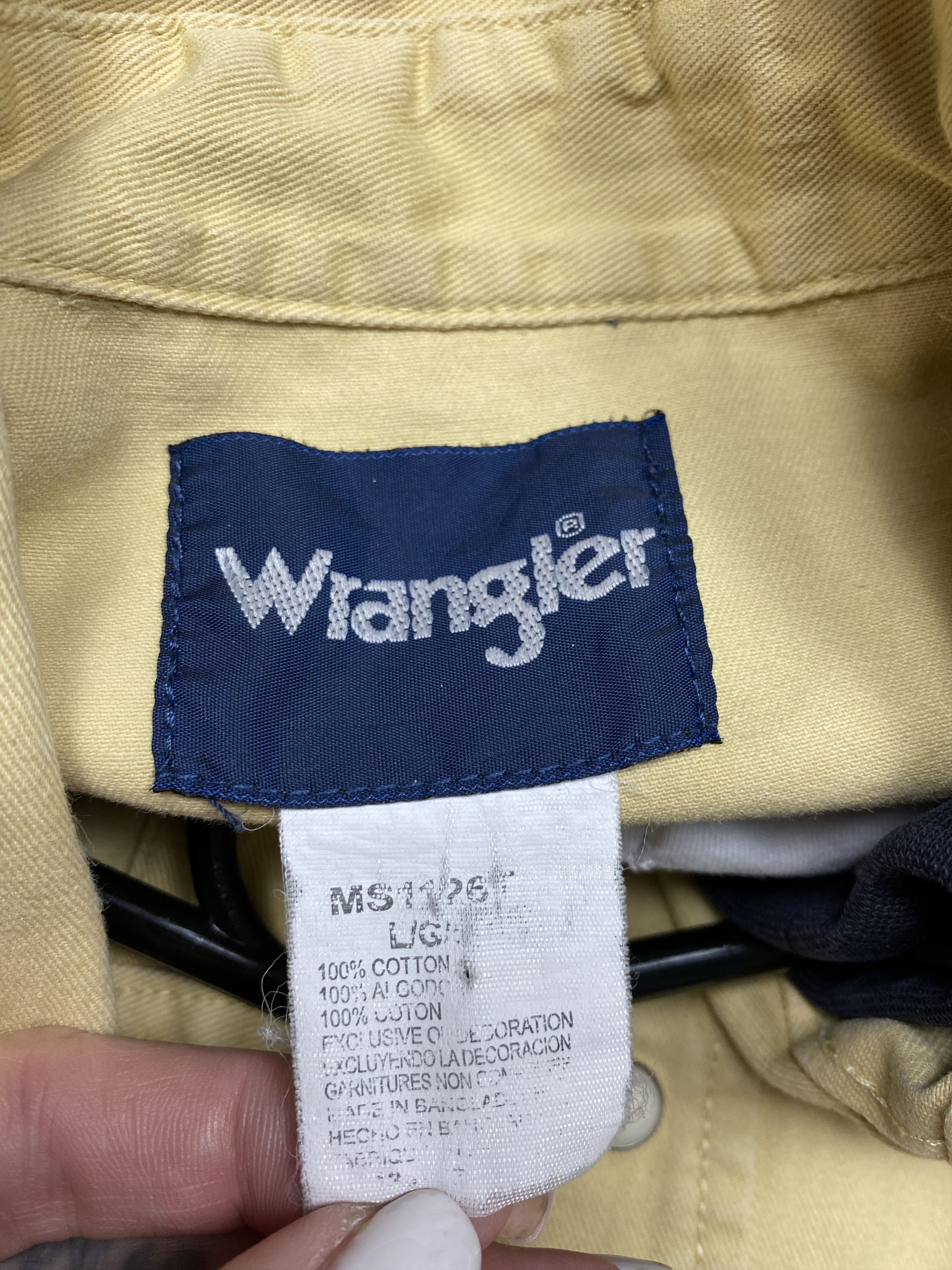 Vintage × Wrangler Wrangler 90s Vintage Mens Denim Shirt Size US L / EU 52-54 / 3 - 5 Thumbnail