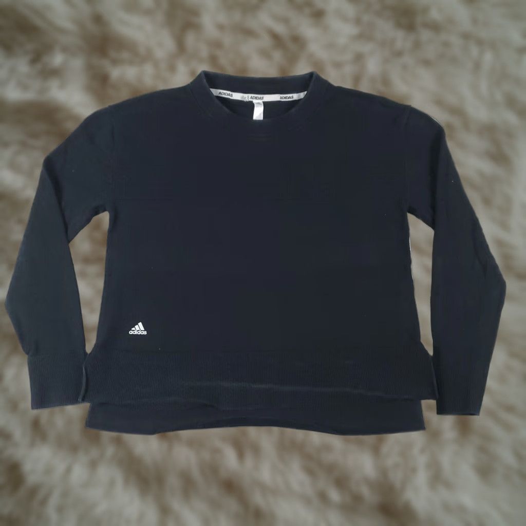 Adidas Adidas Womens Black Crew Neck Long Sleeve Pullover Sweater XS Size XS / US 0-2 / IT 36-38 - 1 Thumbnail