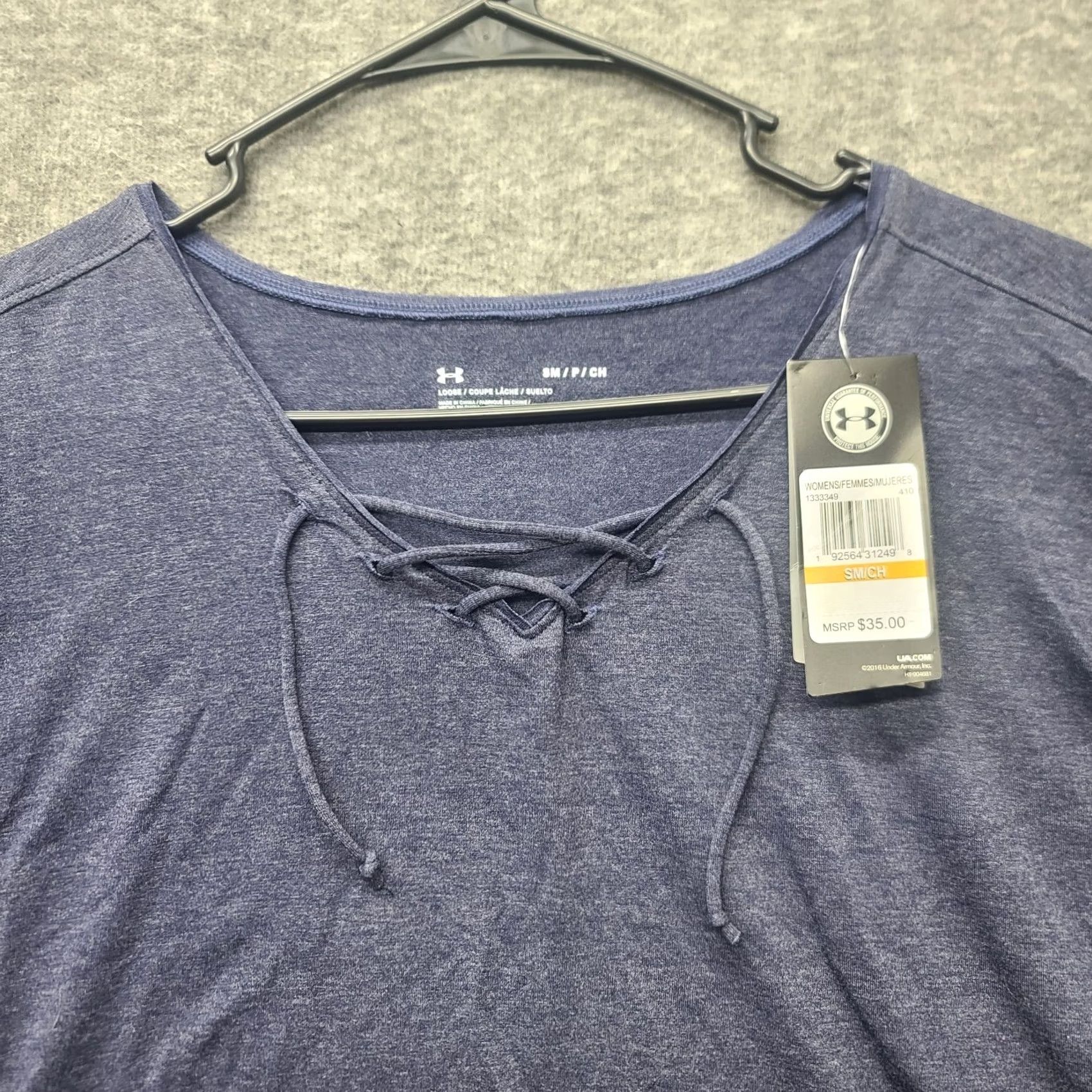 Under Armour Under Armour T Shirt Womens S Short Sleeve Cropped Relaxed Fit Blue Logo Beach 90s? Size 28" / US 6 / IT 42 - 6 Thumbnail