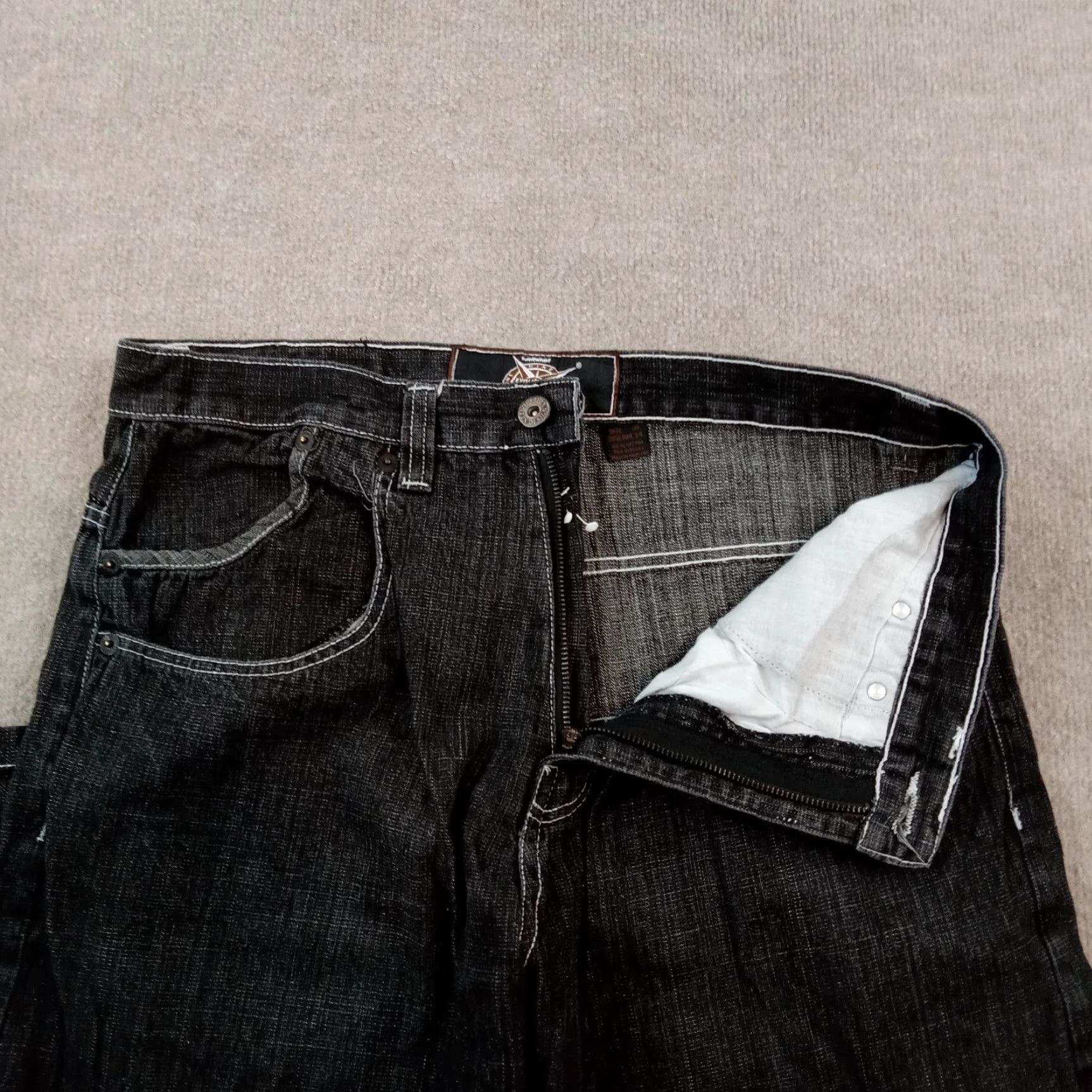 Vintage Evolution Jeans Mens Size 38x34 Blue Denim Straight Hip Hop 5 Pocket Embroidered Size US 36 / EU 52 - 6 Thumbnail