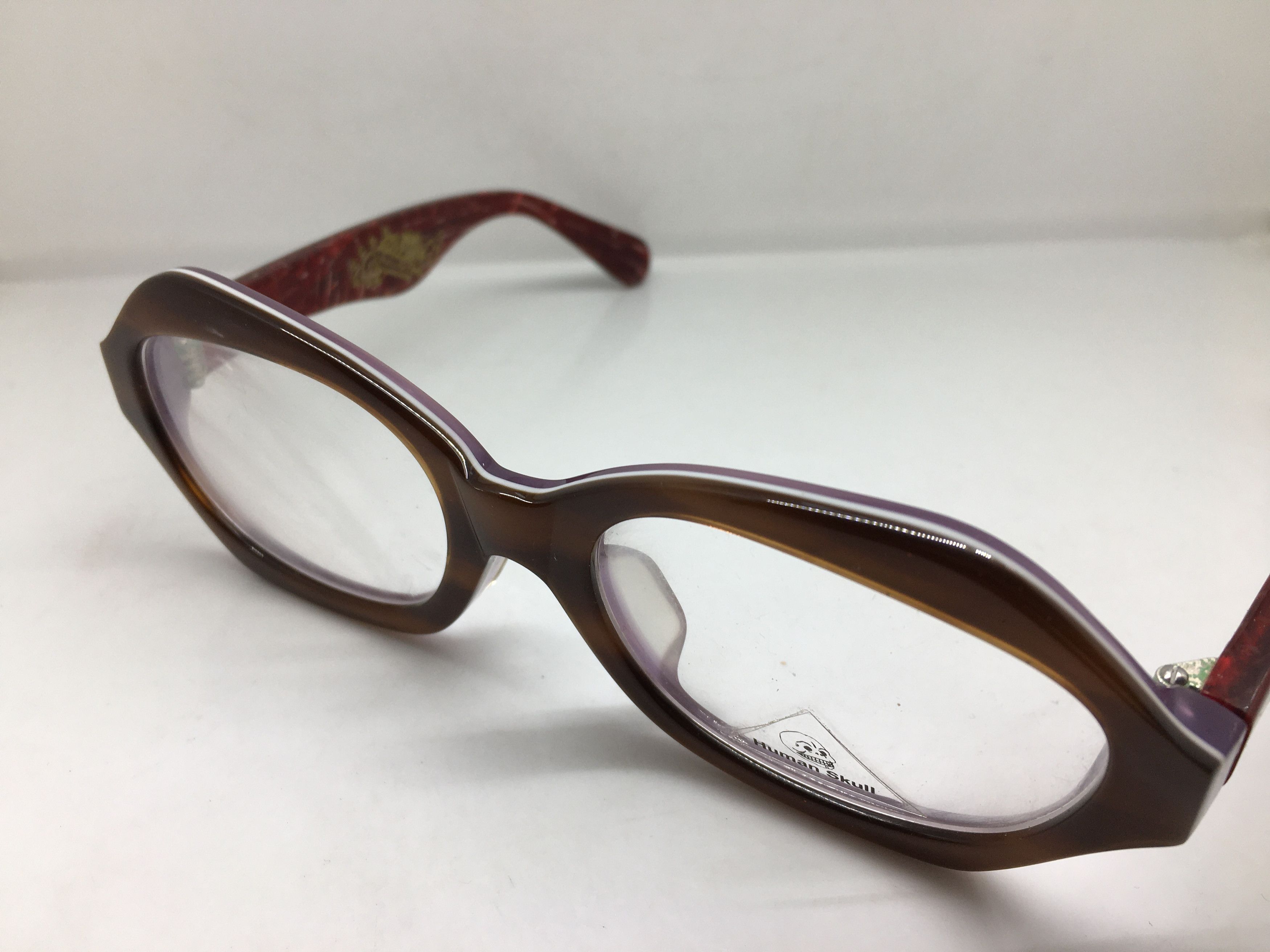 Vintage Vintage HUMAN SKULL H1220 Brown Eyeglasses Frame Size ONE SIZE - 3 Thumbnail
